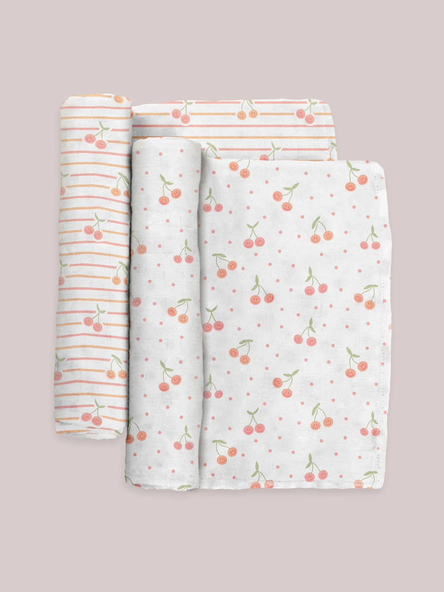 Cherry Cute by Doodle By Meg | Swaddle Blanket Set