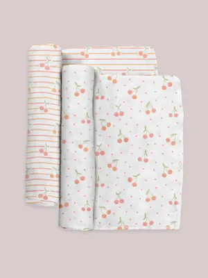 Cherry Cute by Doodle By Meg | Swaddle Blanket Set