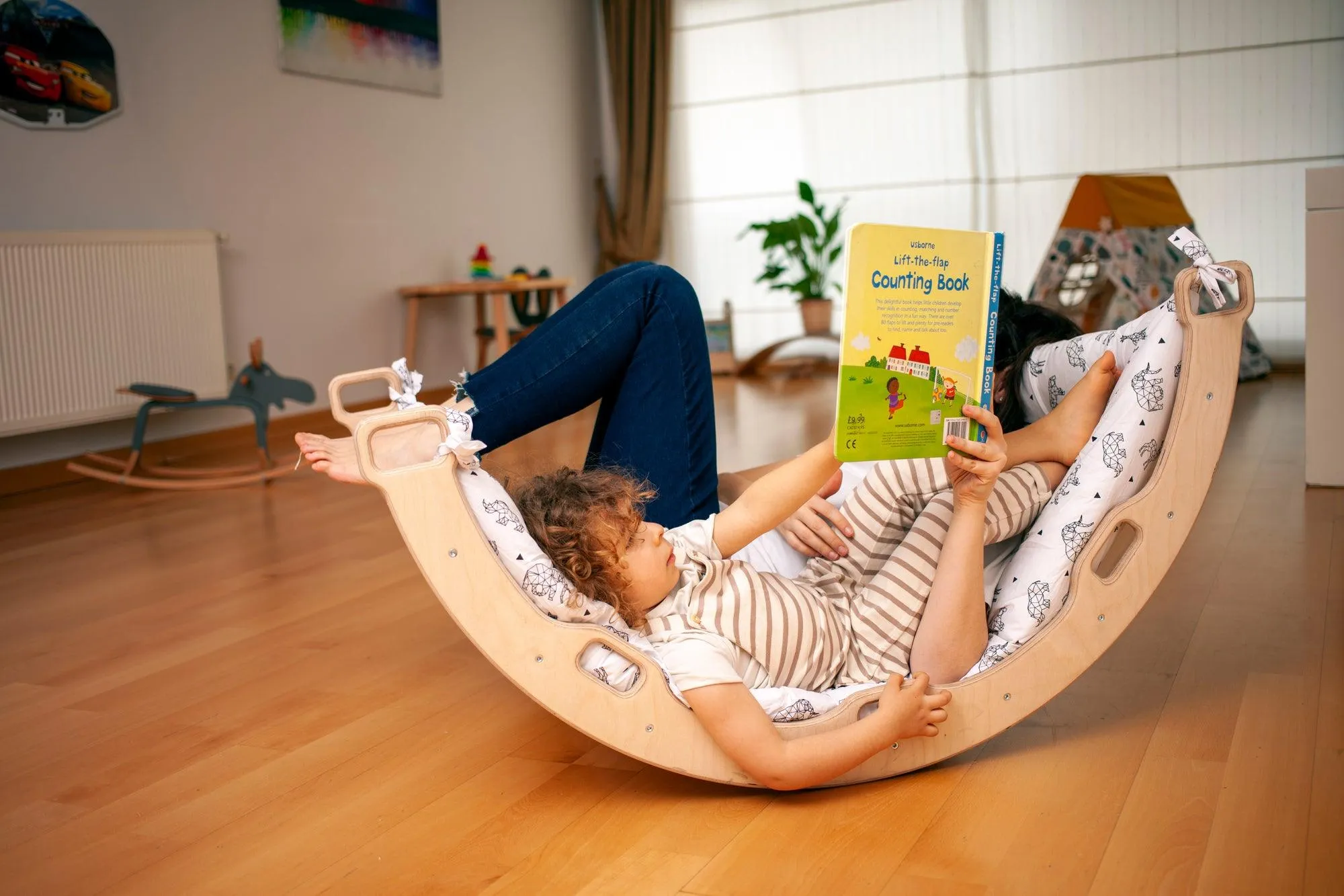 Climbing Arch Rocker With Origami Pillow | Montessori Play Set