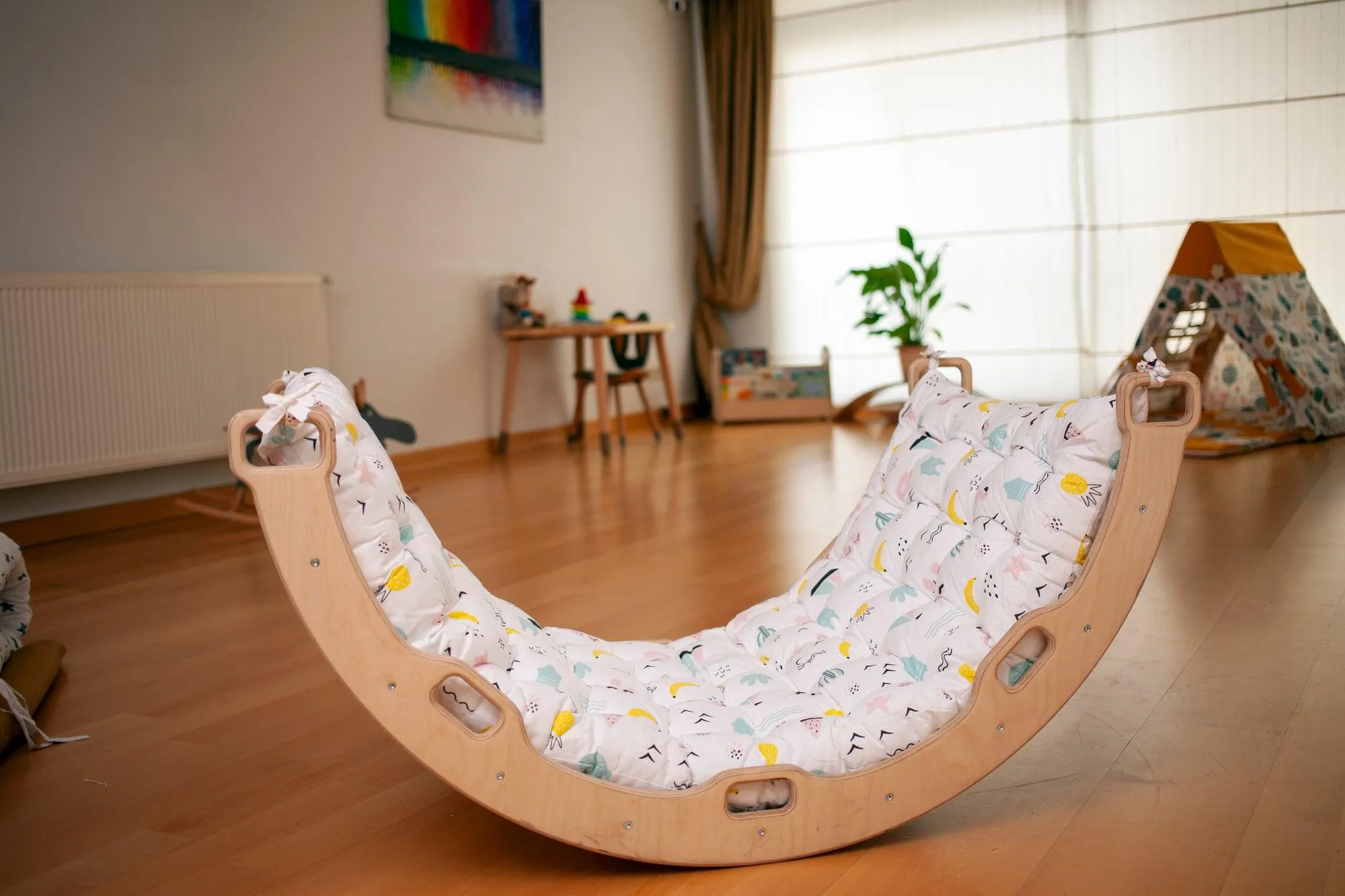 Climbing Arch With Flamingo Pillow | Montessori Play Set