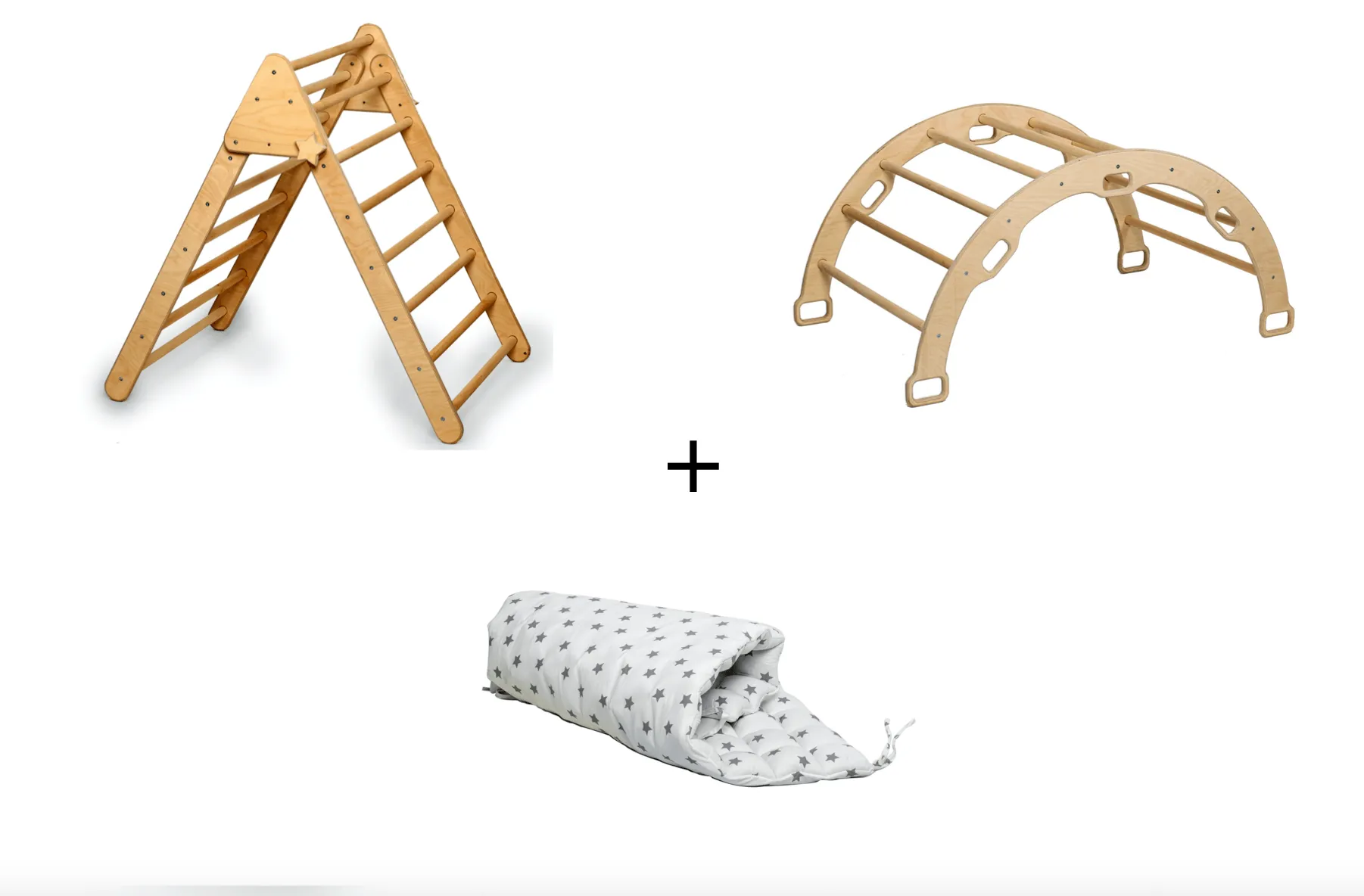 Climbing Triangle - Arch / Rocker - Star Pillow | Foldable Montessori Climbing Set