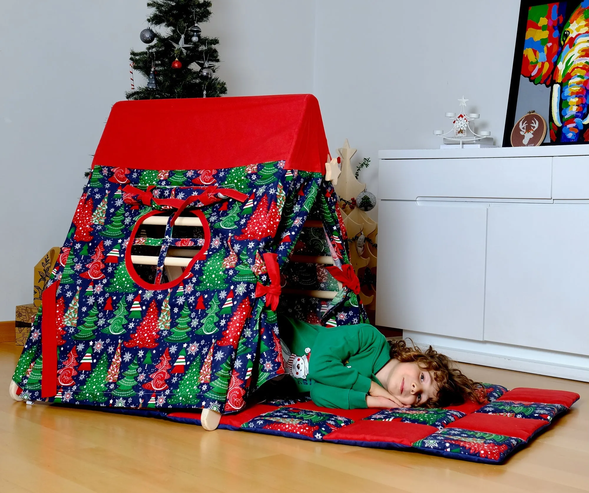 Climbing Triangle With Tent Cover, Mat, Ramp