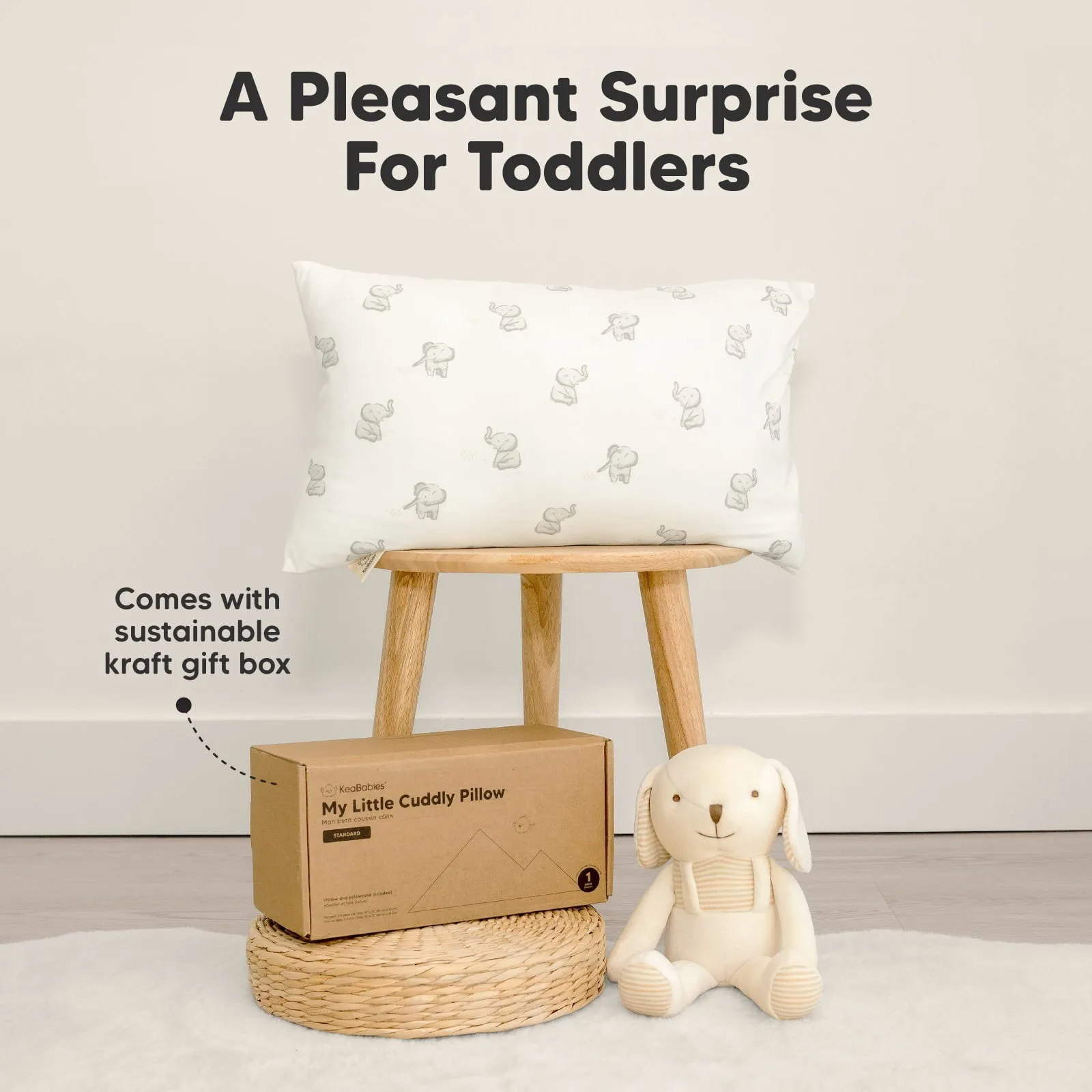 Cuddly Toddler Pillow with Pillowcase (Elly)