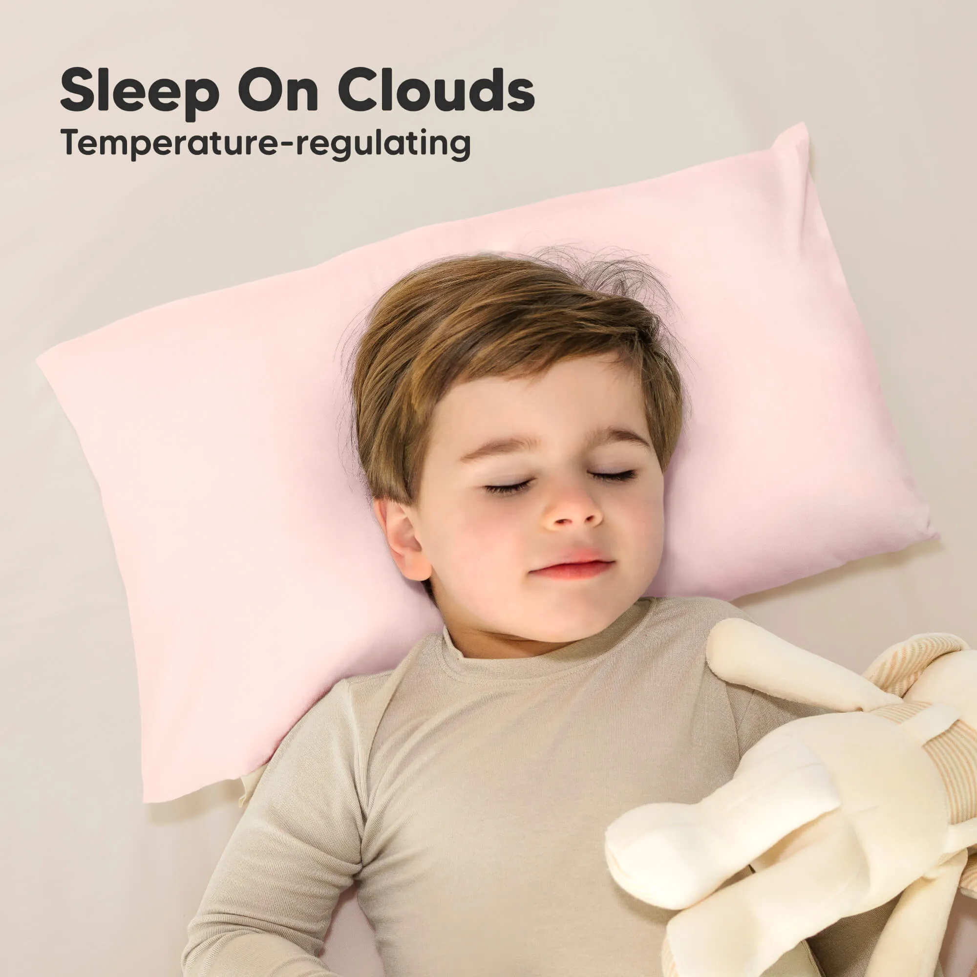 Cuddly Toddler Pillow with Pillowcase (Mist Pink)