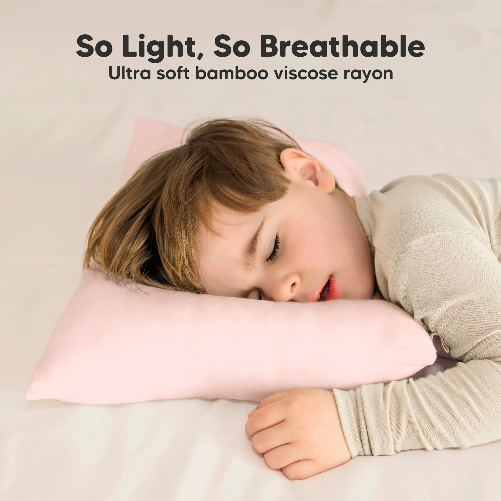 Cuddly Toddler Pillow with Pillowcase (Mist Pink)