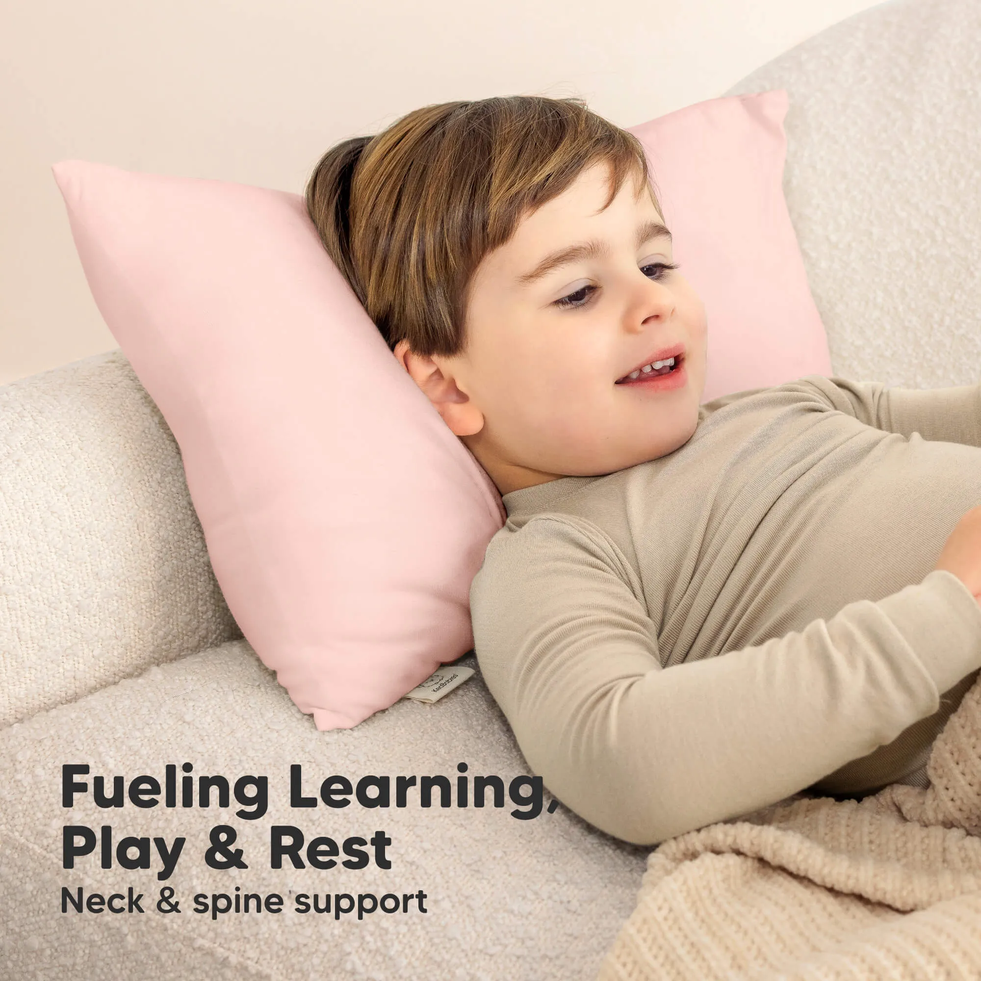 Cuddly Toddler Pillow with Pillowcase (Mist Pink)