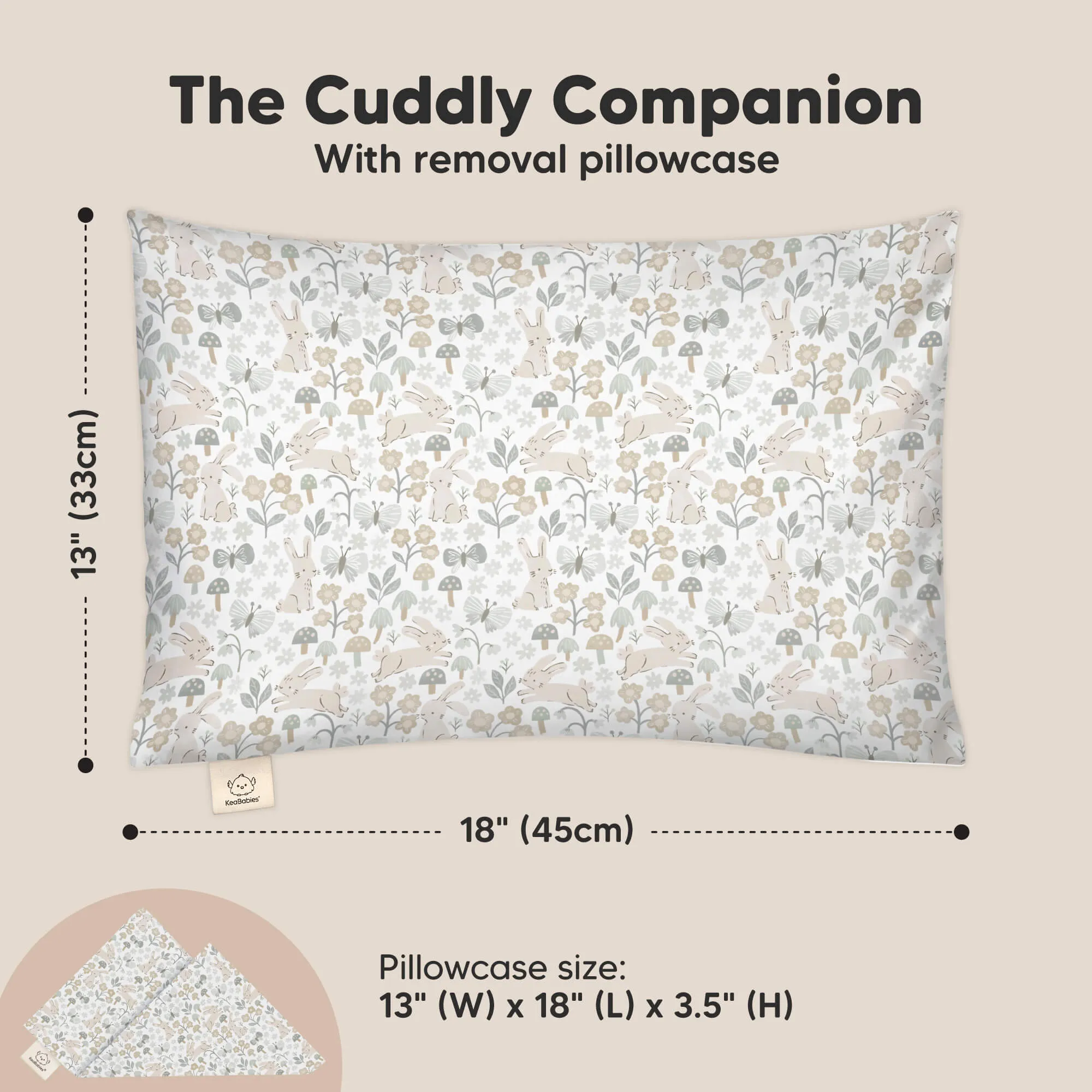 Cuddly Toddler Pillow with Pillowcase (Prairie)