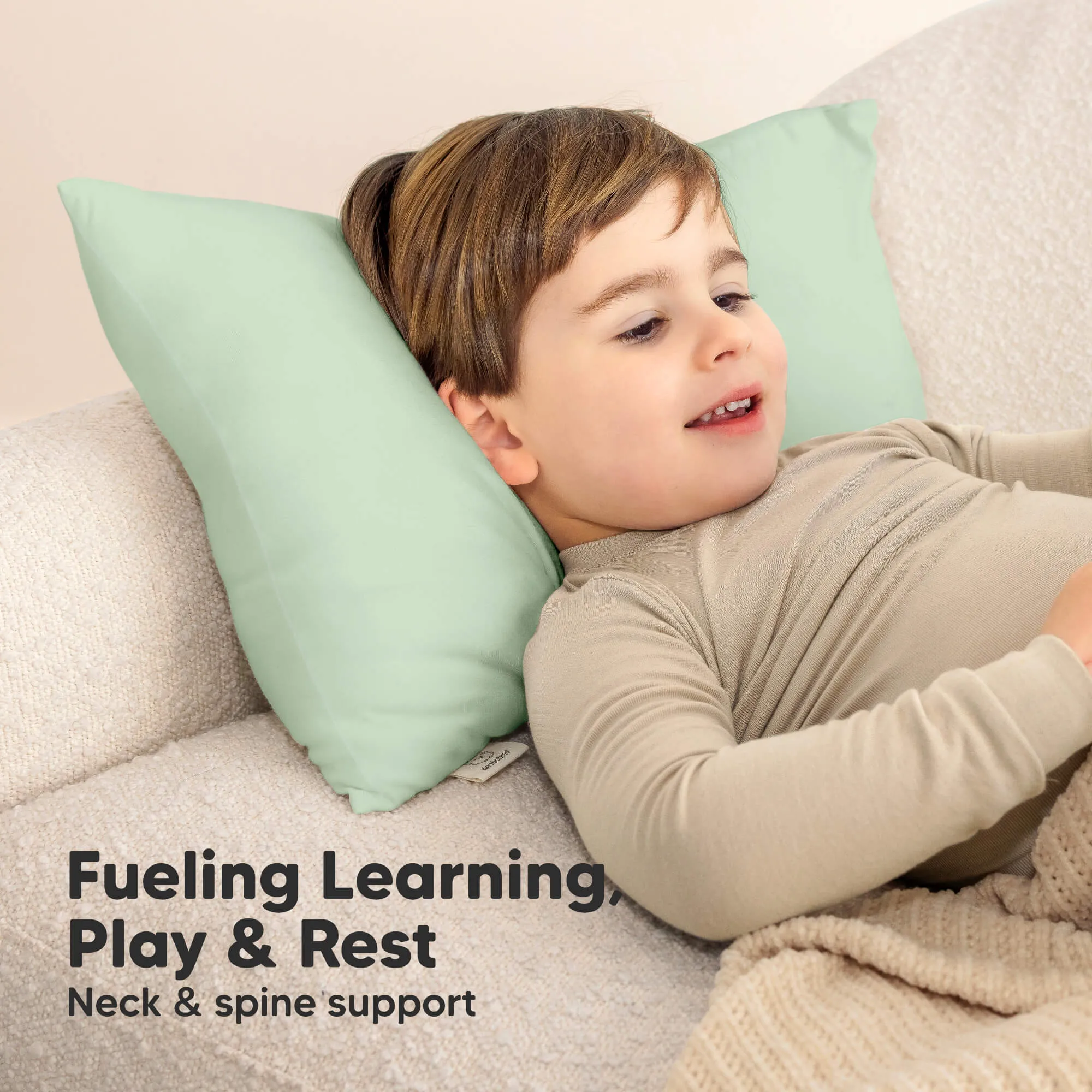 Cuddly Toddler Pillow with Pillowcase (Sage)
