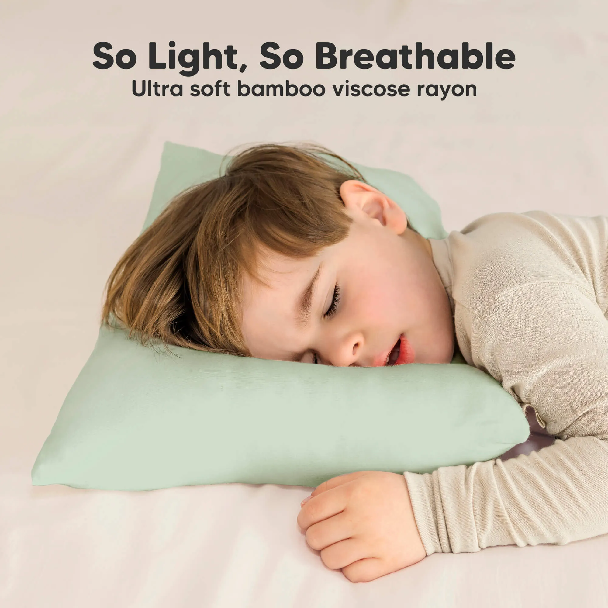 Cuddly Toddler Pillow with Pillowcase (Sage)