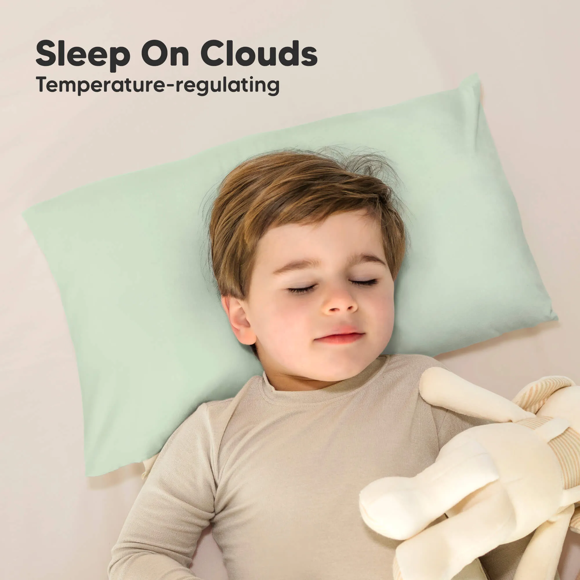 Cuddly Toddler Pillow with Pillowcase (Sage)