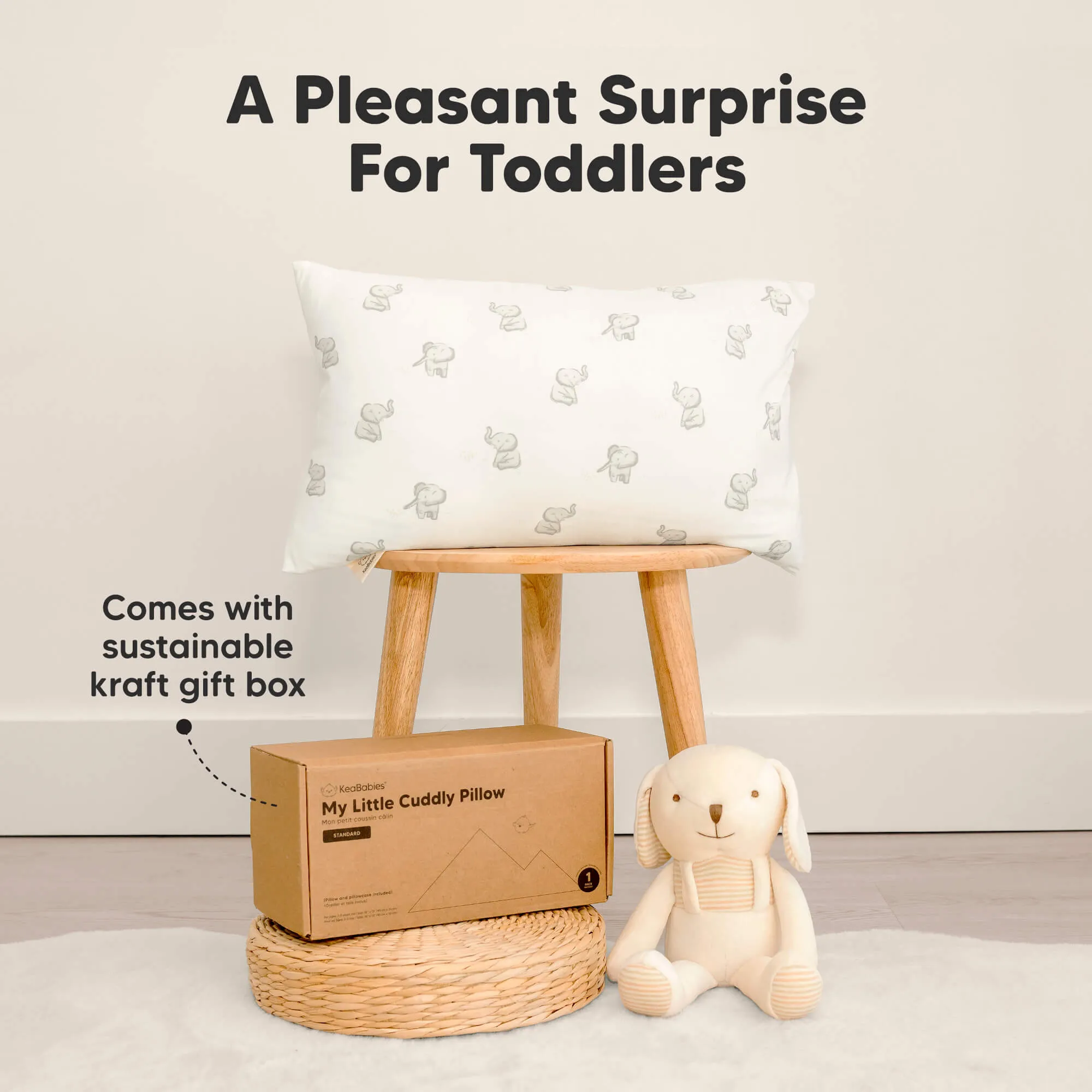 Cuddly Toddler Pillow with Pillowcase (Sage)