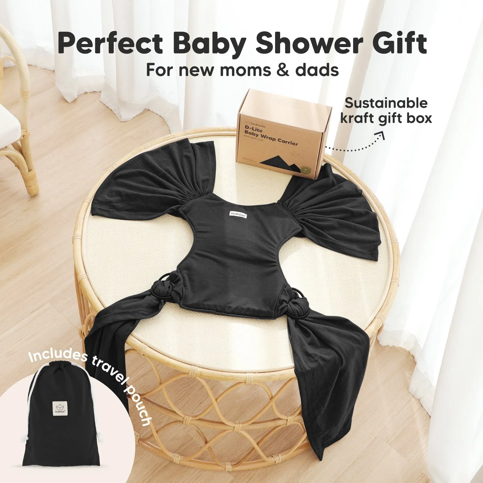 D-Lite Wrap Carrier (Trendy Black)