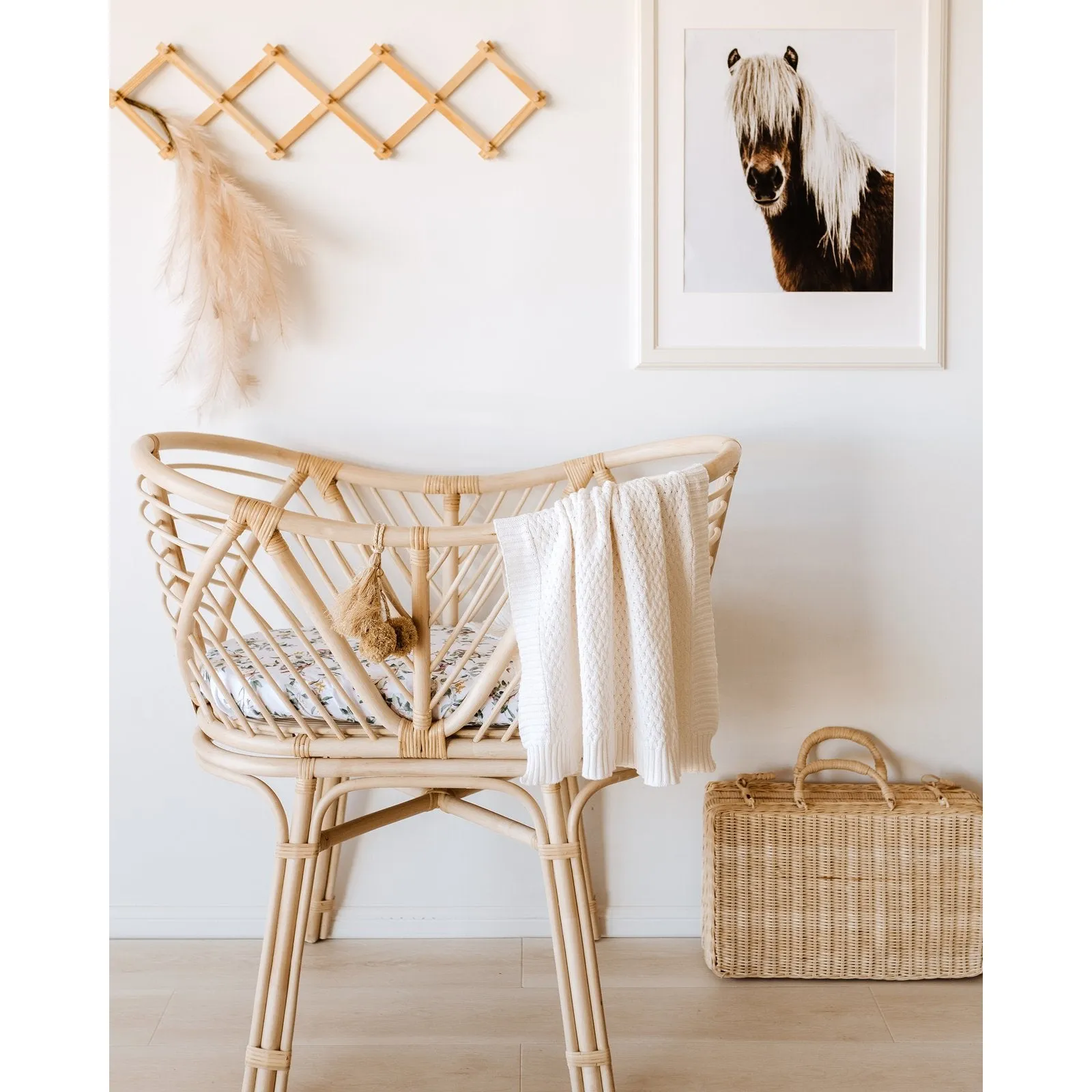 Diamond Knit Organic Baby Blanket - Cream