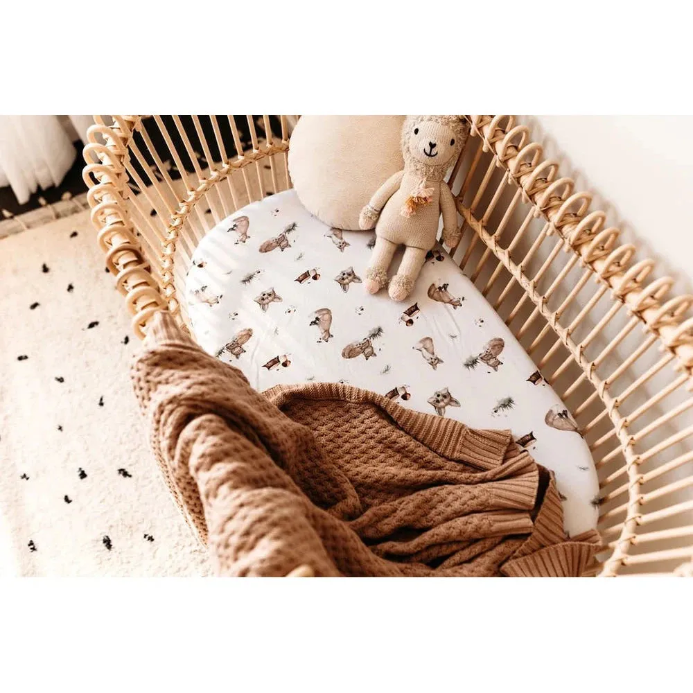 Diamond Knit Organic Baby Blanket - Hazelnut