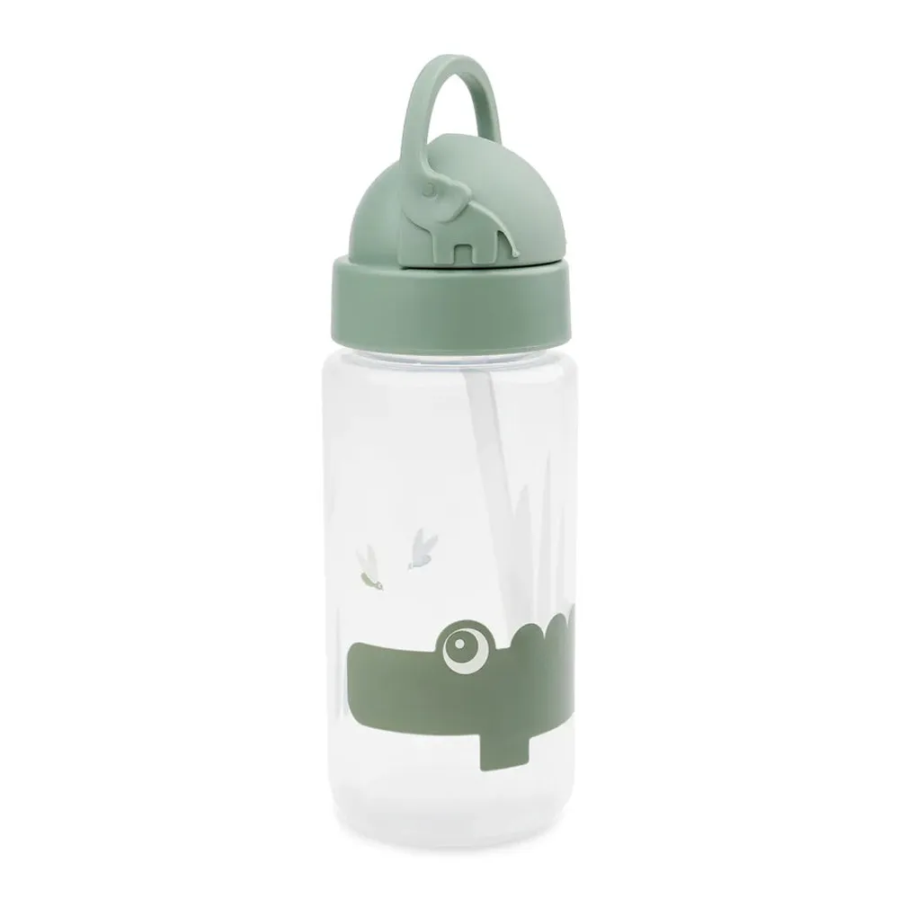 Done By Deer Straw Bottle Croco Green