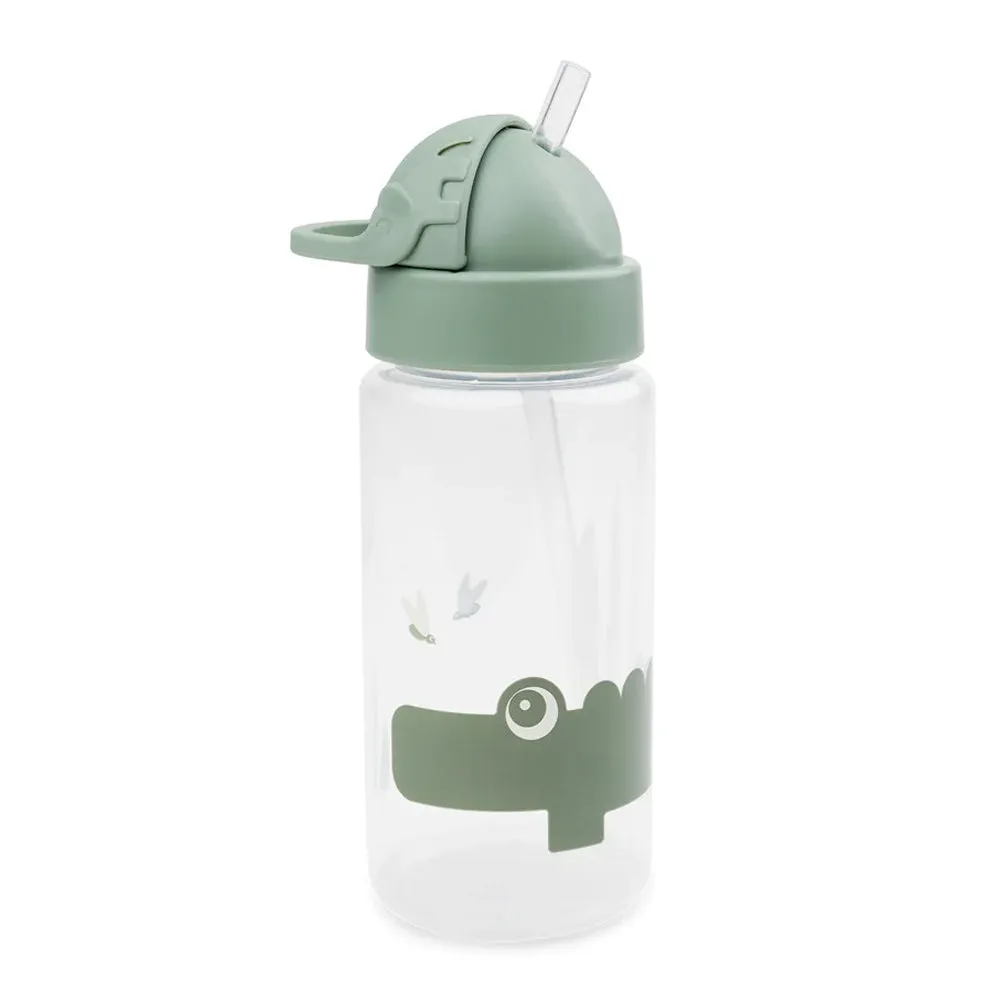 Done By Deer Straw Bottle Croco Green