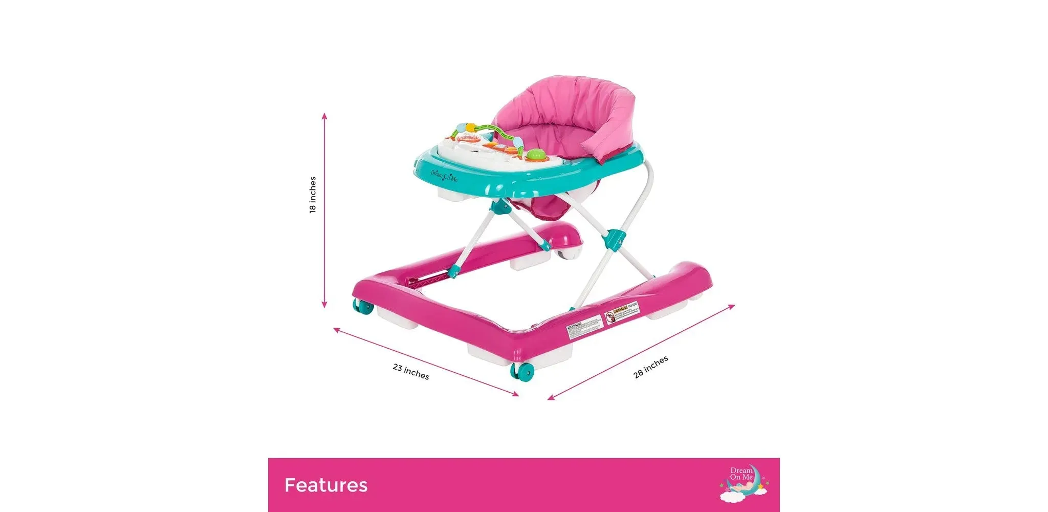 Dream On Me 2-in-1 Ava Baby Walker