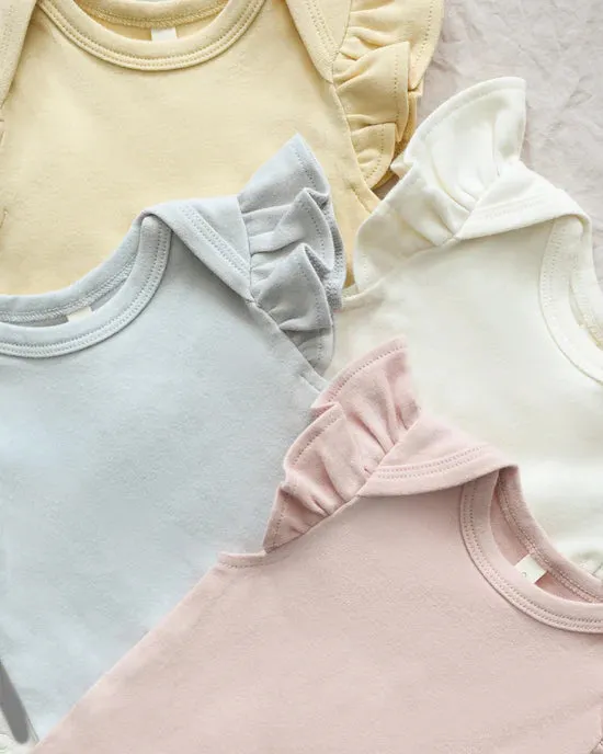 Flutter Sleeve Bodysuit - Bubblegum