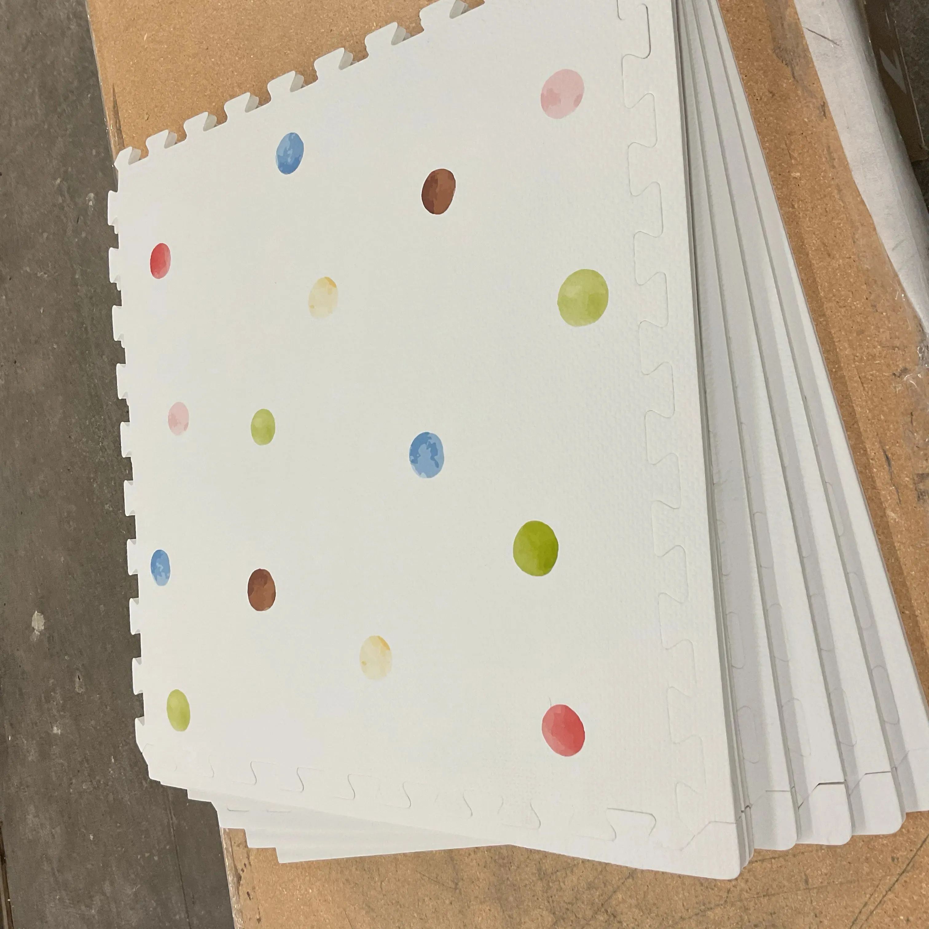 Foam Puzzle Play Mat 4' x 6' - Polka Dots