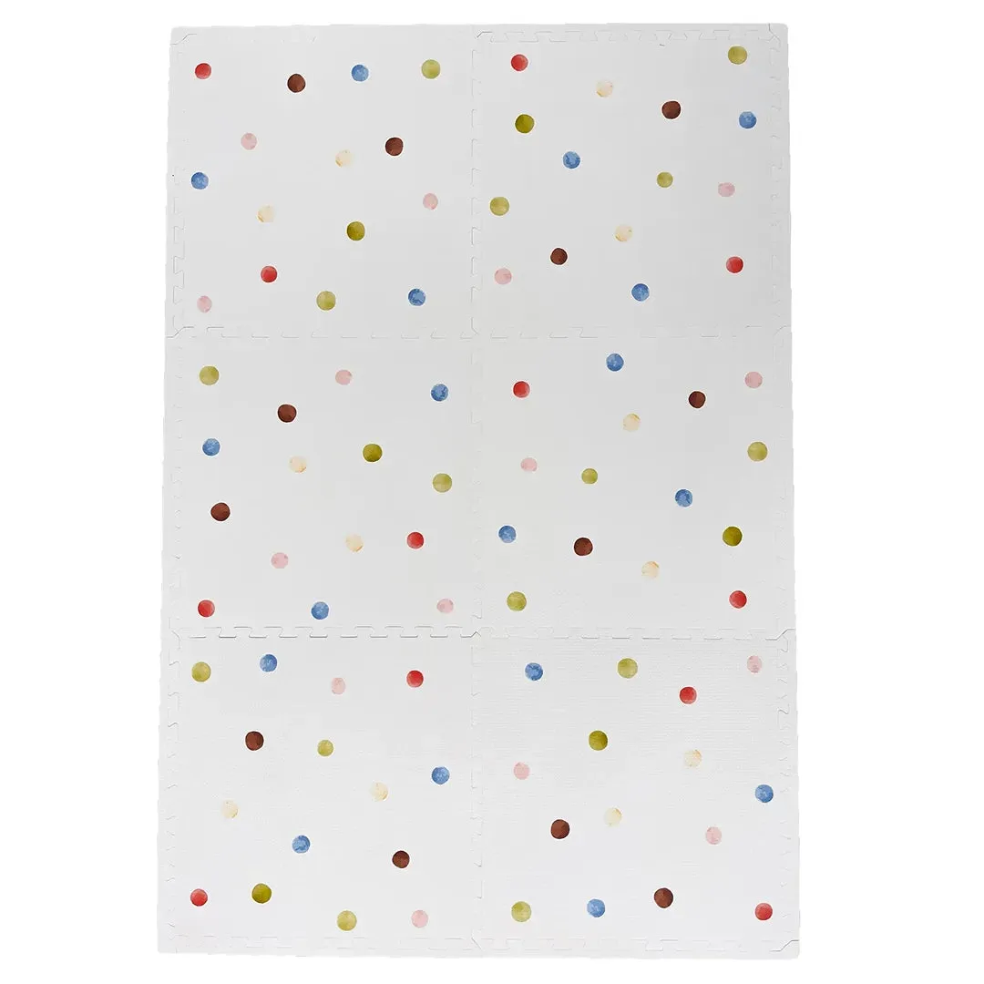 Foam Puzzle Play Mat 4' x 6' - Polka Dots