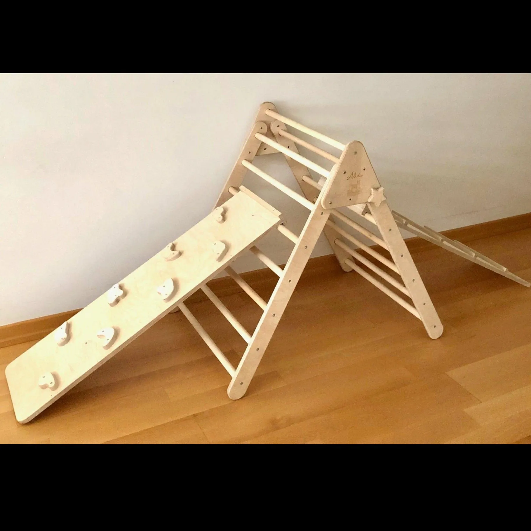 Foldable Climbing Triangle With 2 Ramps | Pikler Triangle for Kids