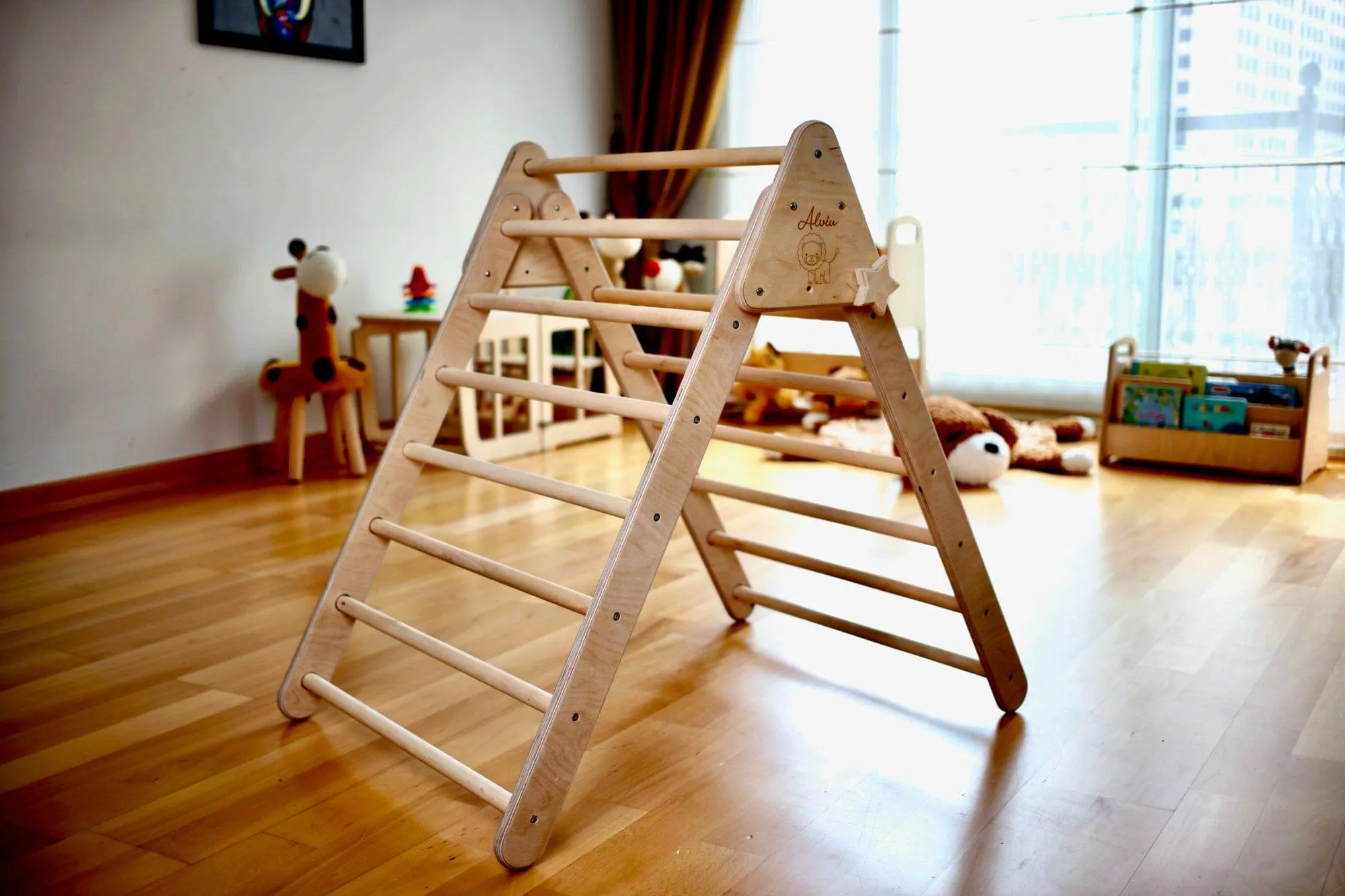 Foldable Climbing Triangle With 2 Ramps | Pikler Triangle for Kids
