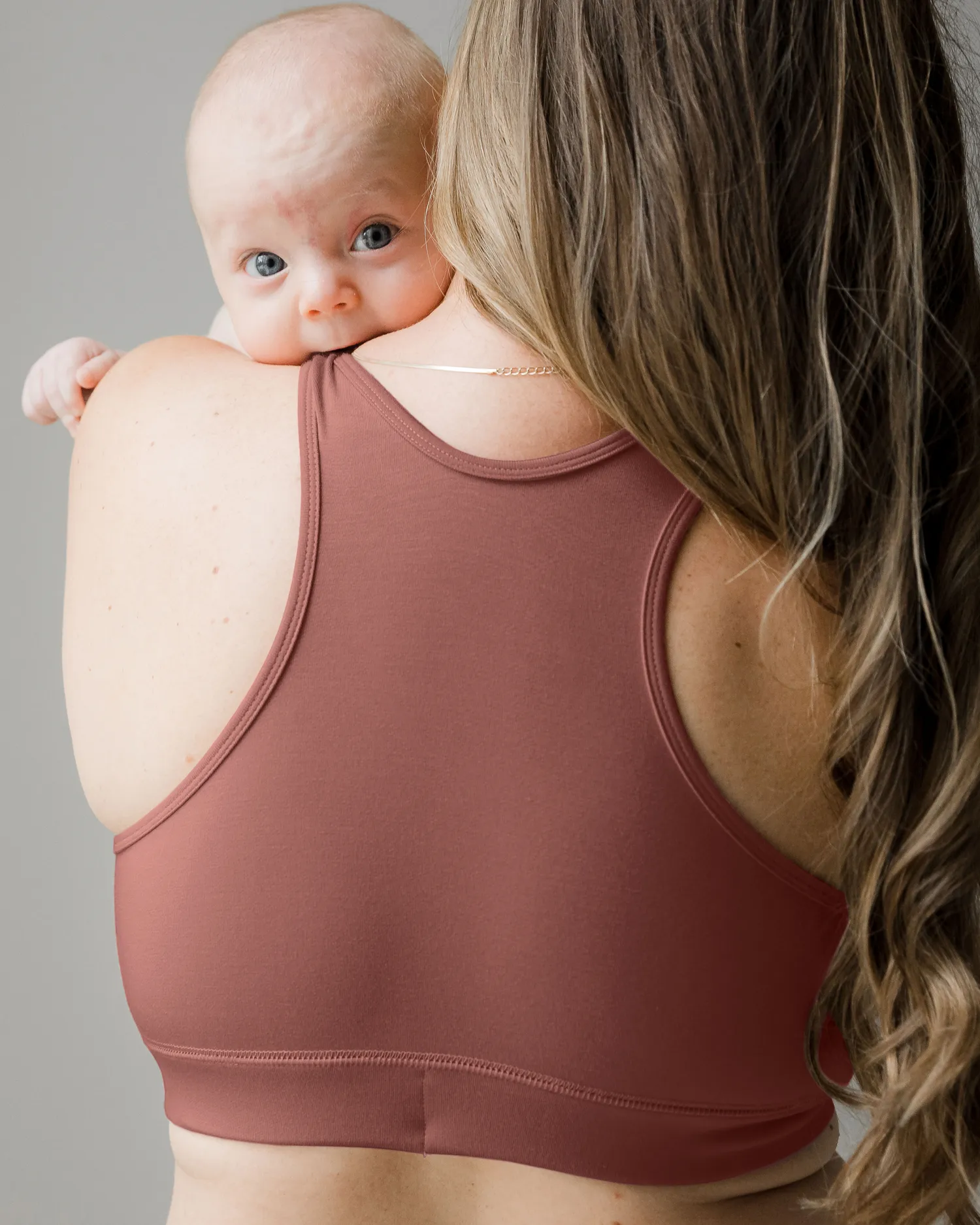 French Terry Racerback Nursing & Sleep Bra | Redwood