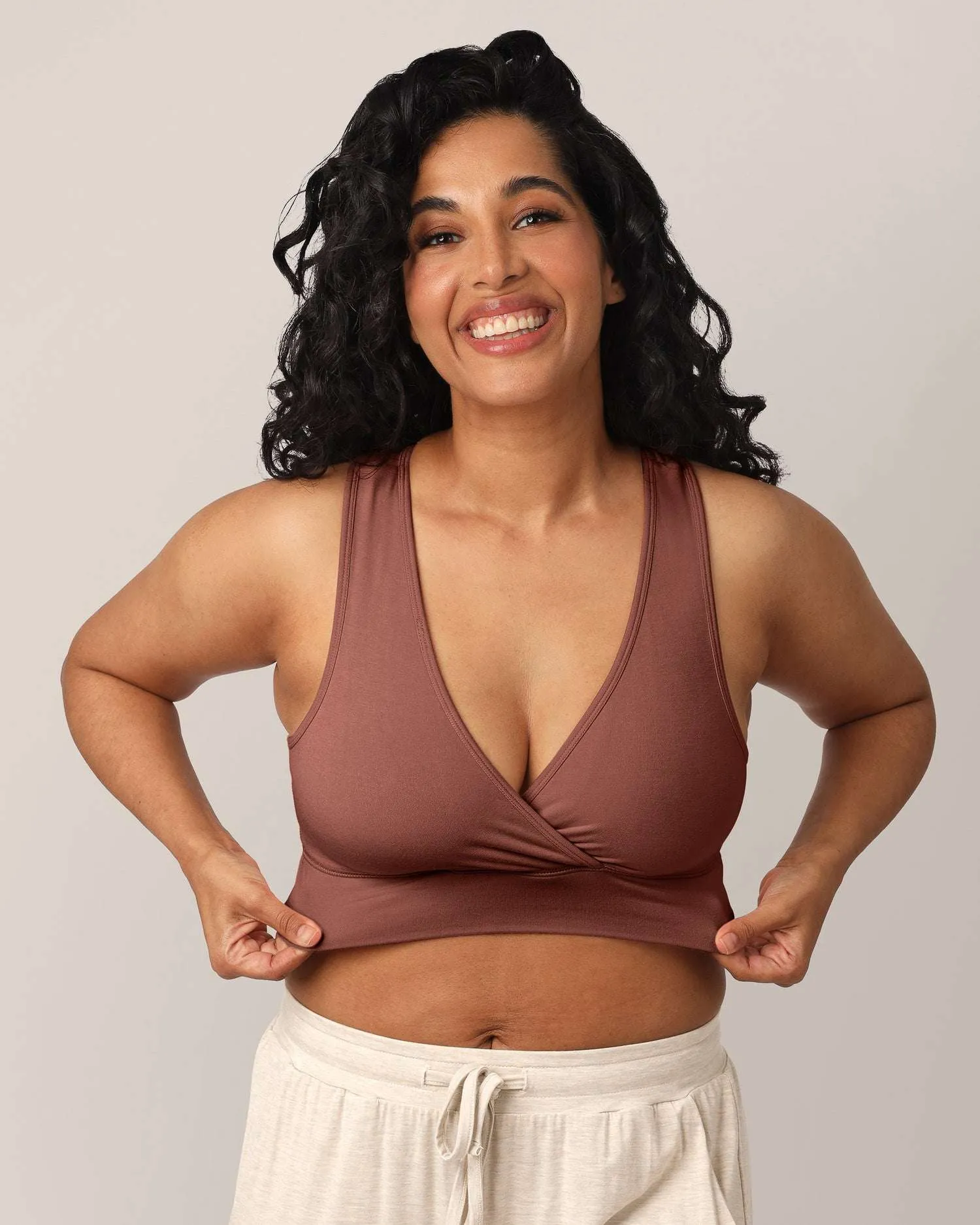 French Terry Racerback Nursing & Sleep Bra | Redwood