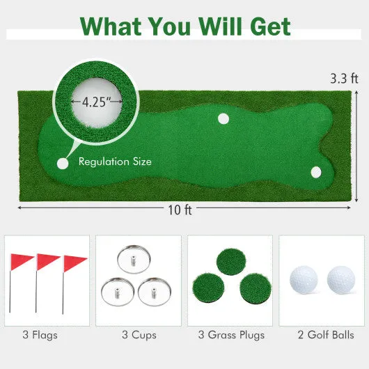 Golf Putting Green With Realistic Artificial Grass Turf-S