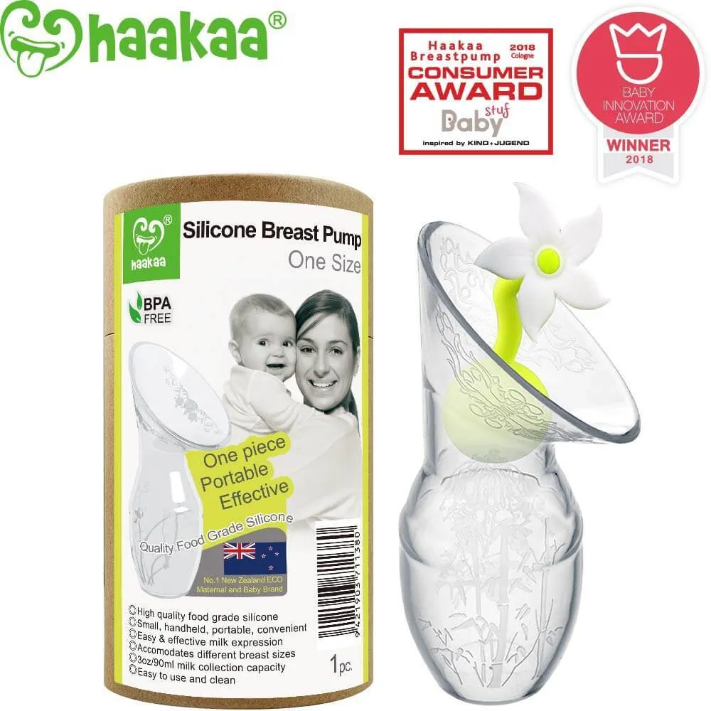 Haakaa Silicone Breast Pump 150ml & Flower Stopper