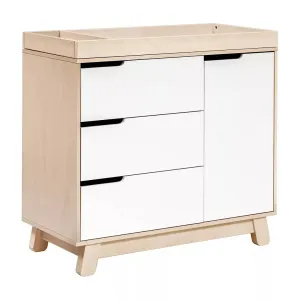 Hudson 3-Drawer Changer Dresser - Washed Natural and White