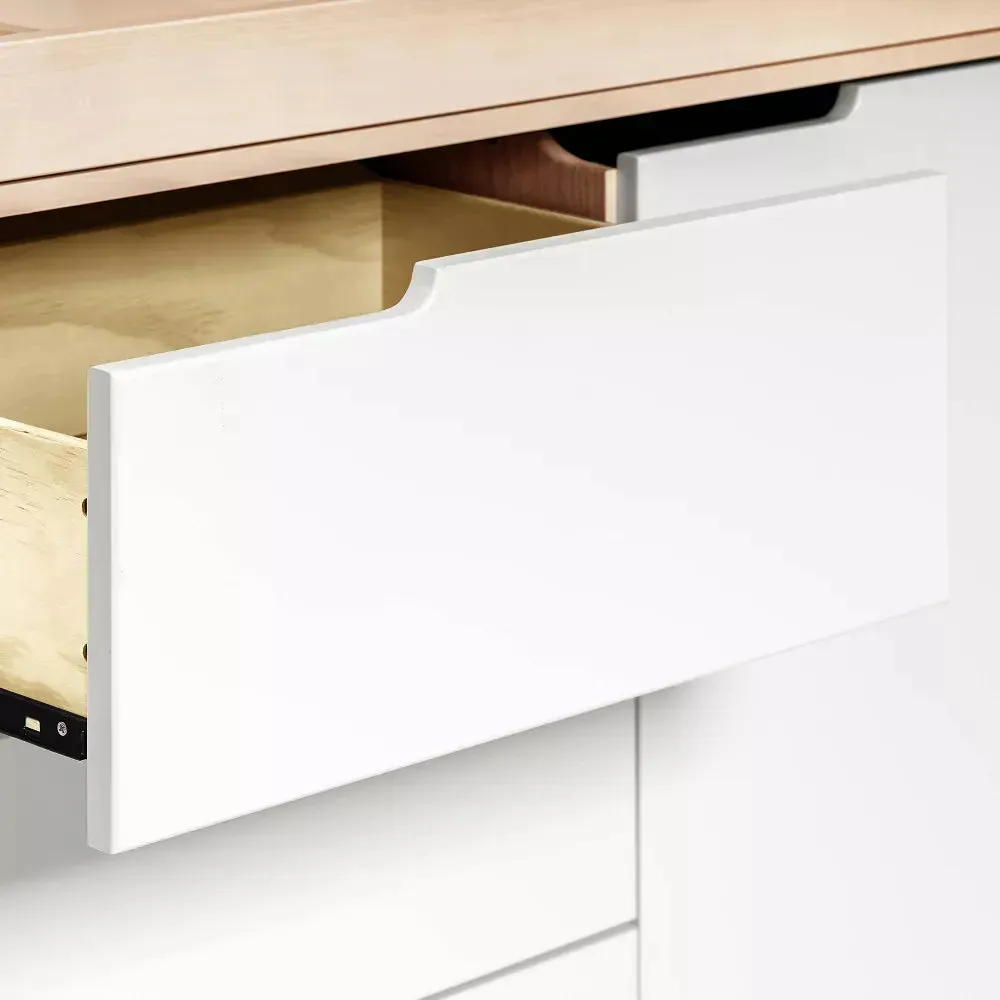 Hudson 3-Drawer Changer Dresser - Washed Natural and White
