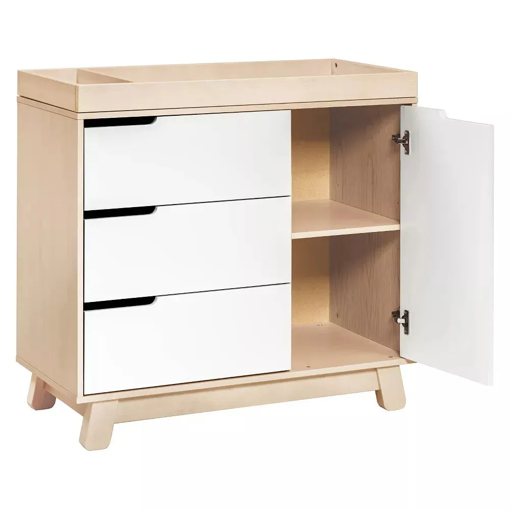 Hudson 3-Drawer Changer Dresser - Washed Natural and White
