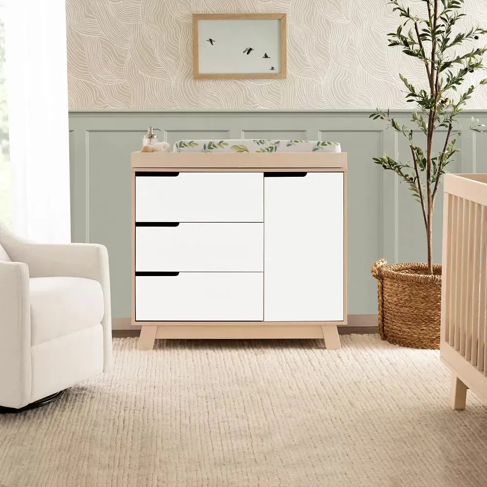 Hudson 3-Drawer Changer Dresser - Washed Natural and White