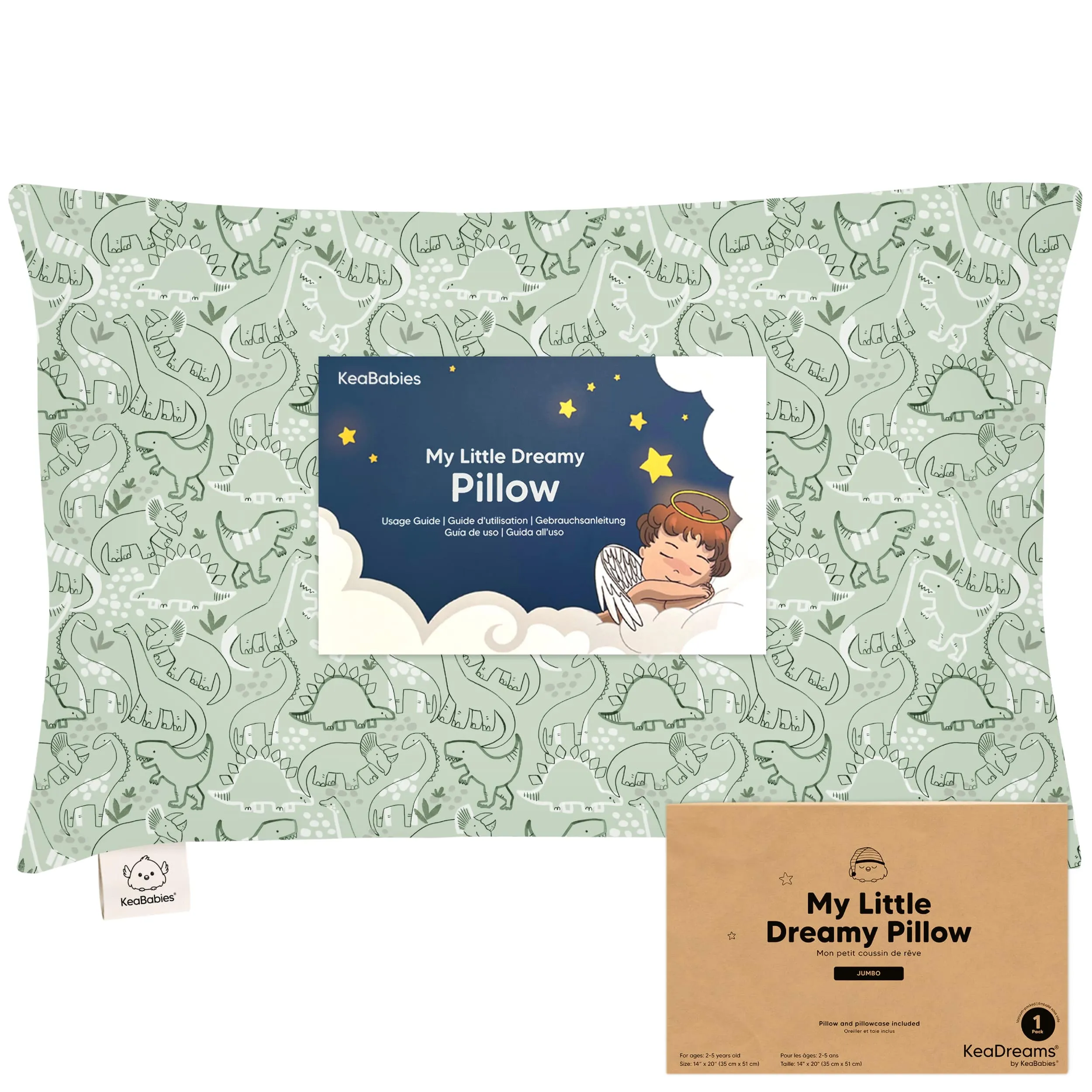 Jumbo Toddler Pillow with Pillowcase (DinoDood)