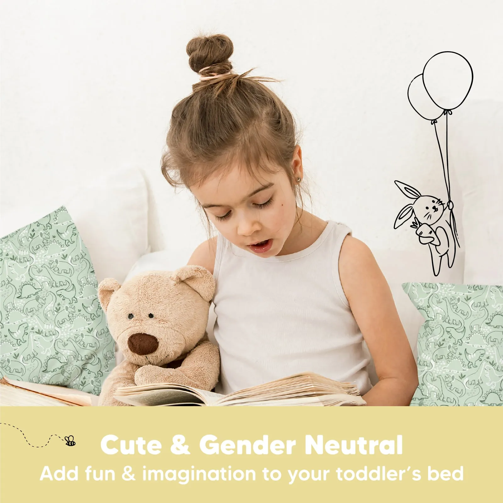 Jumbo Toddler Pillow with Pillowcase (DinoDood)