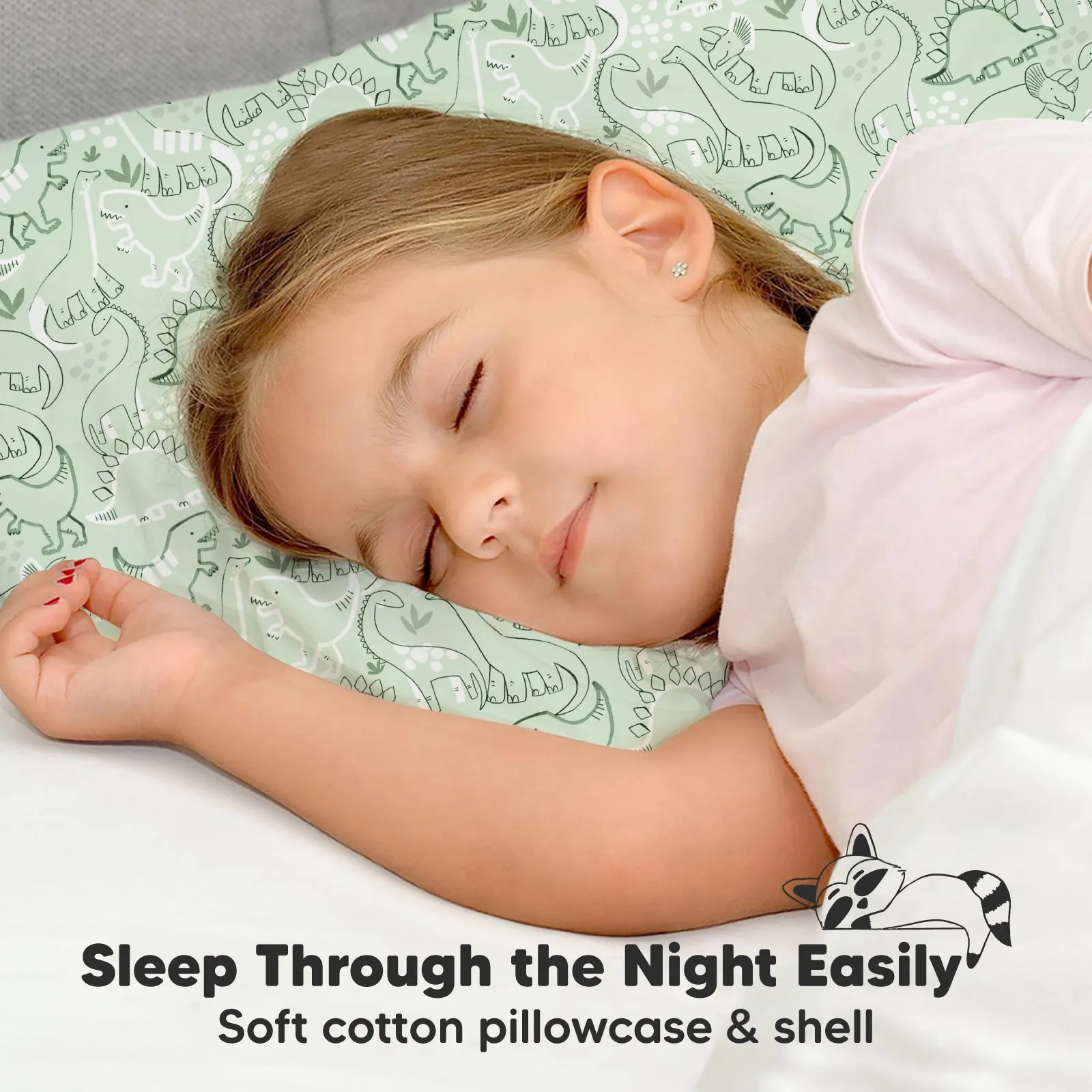 Jumbo Toddler Pillow with Pillowcase (DinoDood)