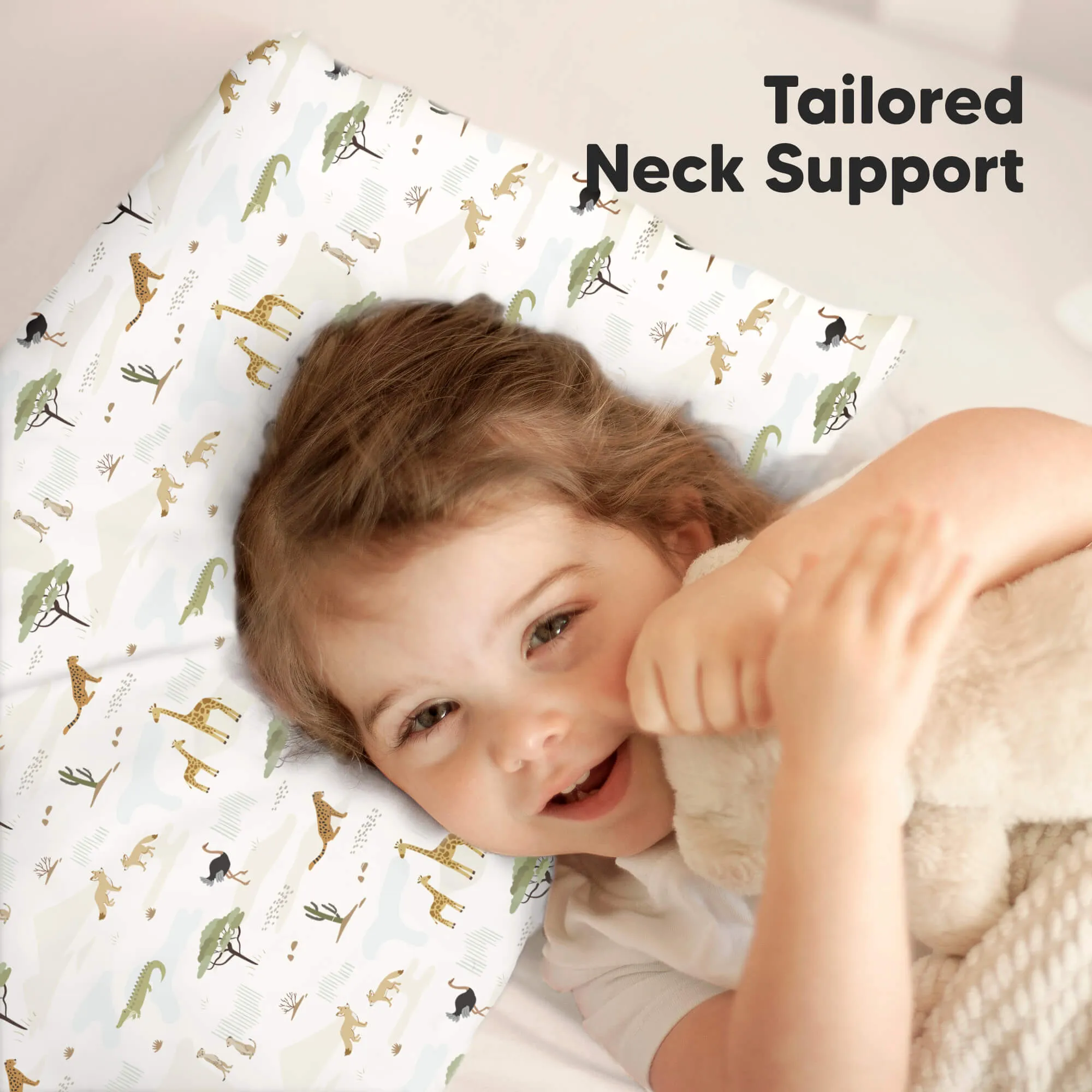 Jumbo Toddler Pillow with Pillowcase (Grasslands)