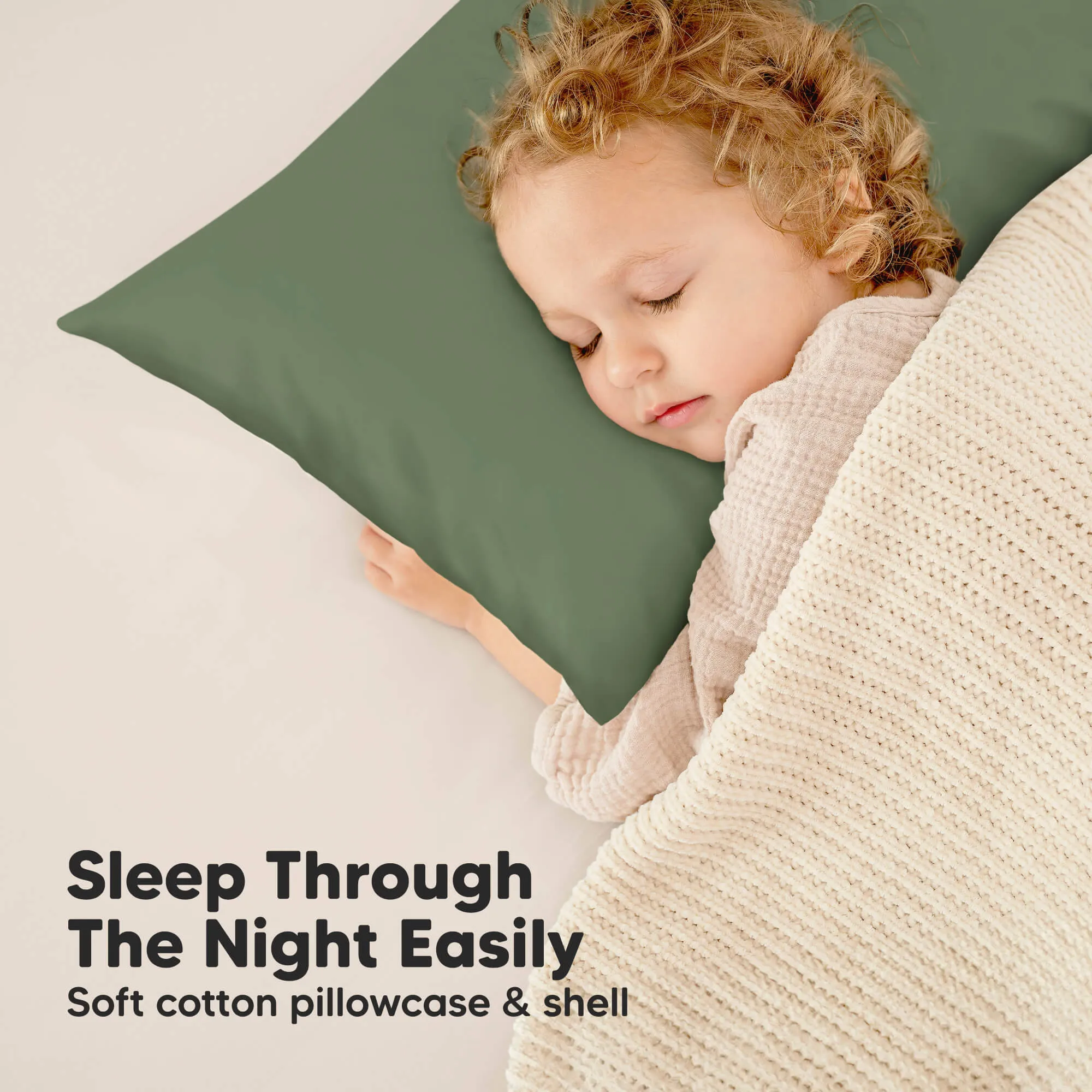 Jumbo Toddler Pillow with Pillowcase (Jungle Green)