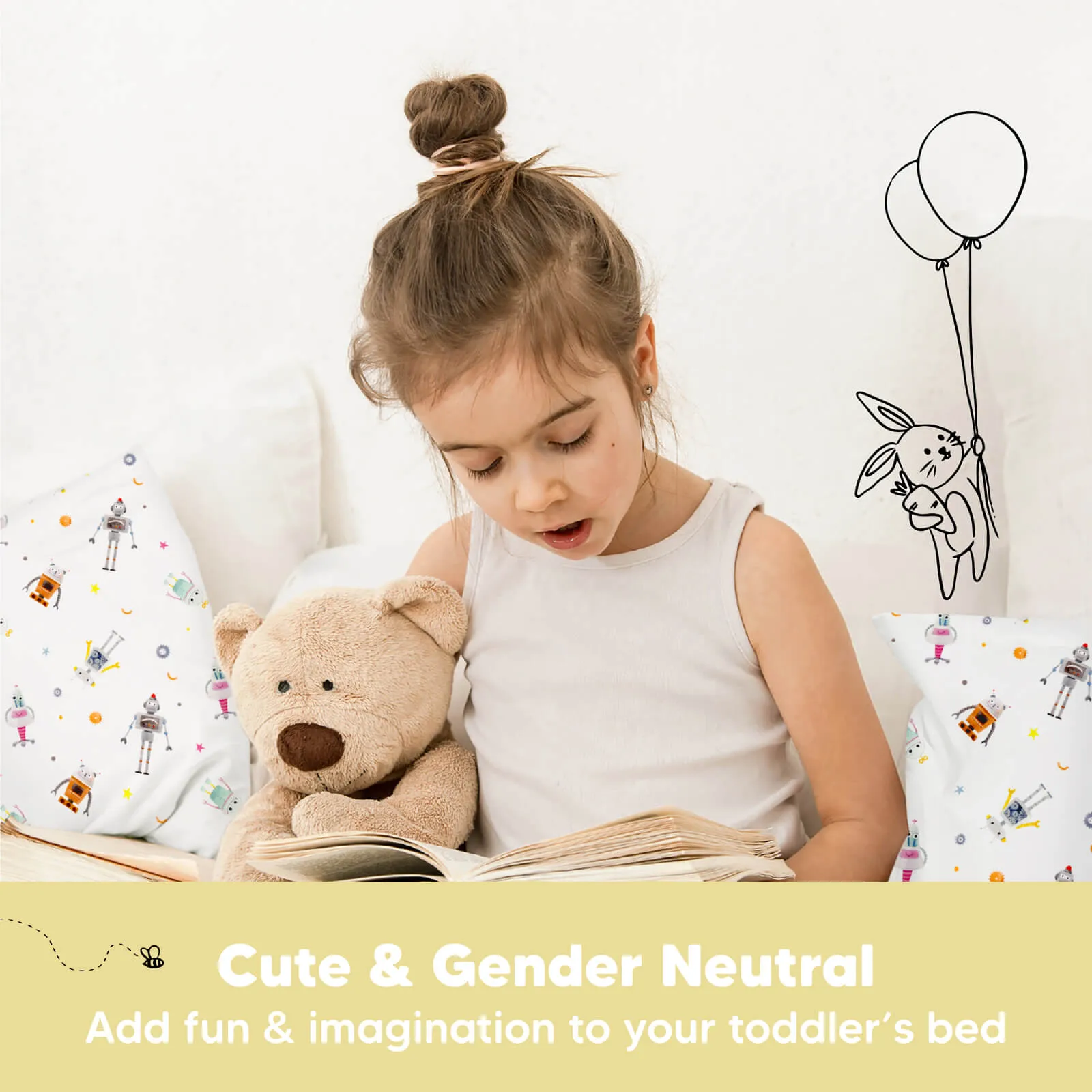 Jumbo Toddler Pillow with Pillowcase (Robo Pals)