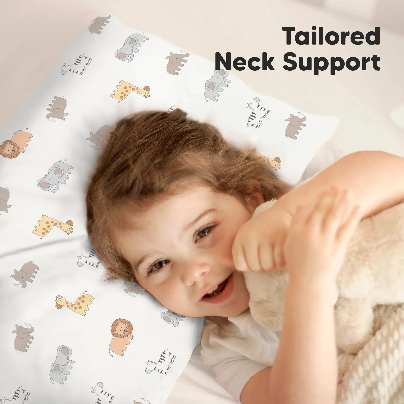Jumbo Toddler Pillow with Pillowcase (Safari Echo)