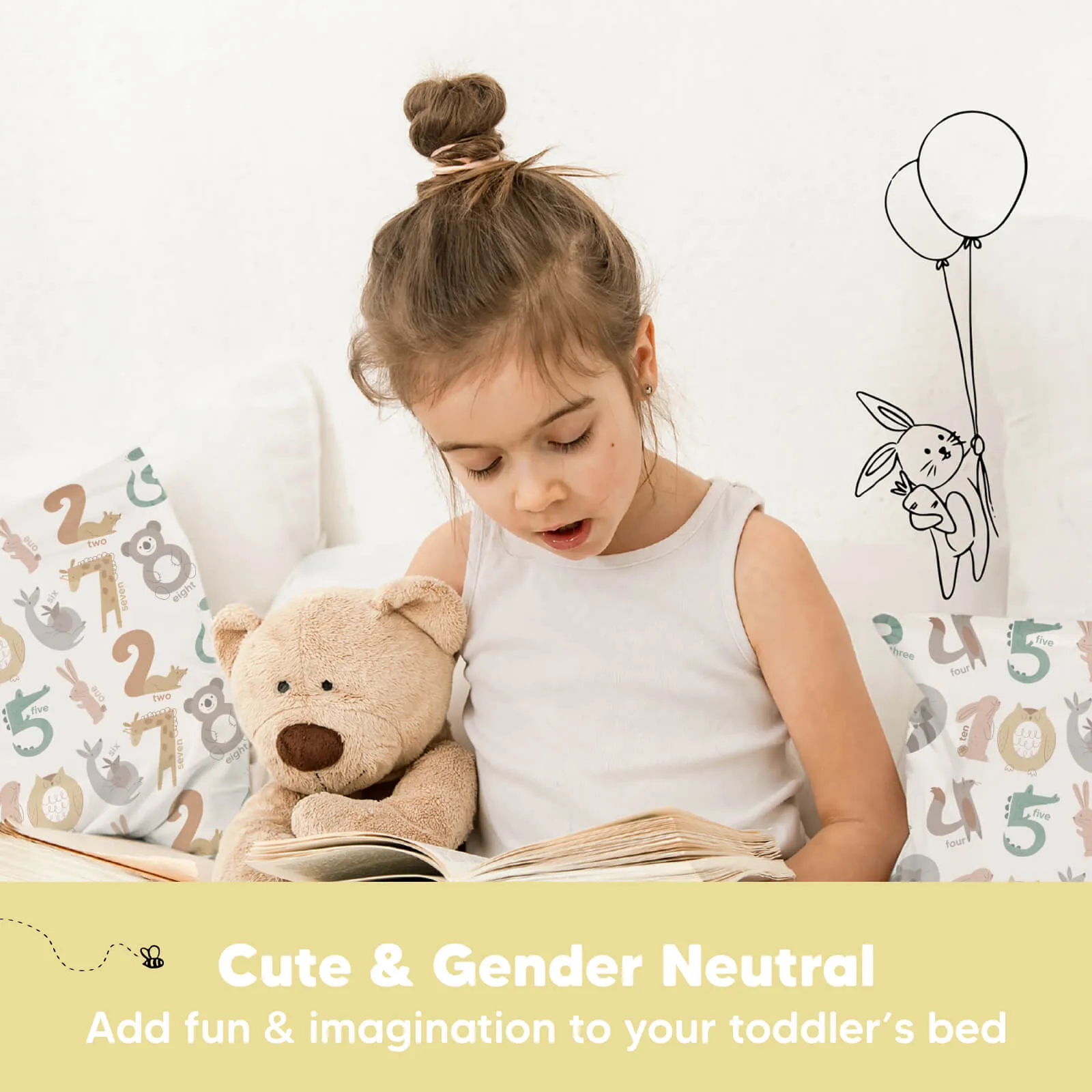 Jumbo Toddler Pillow with Pillowcase (Wild Count)