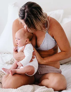 Lace Nursing Bralette in French Gray