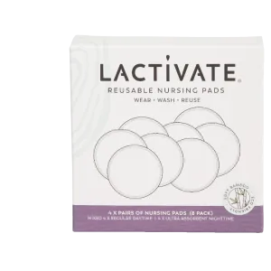 Lactivate Reusable Mixed White Nursing Pads - 8pk