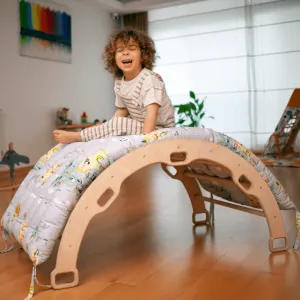 Large Montessori Climbing Arch/Rocker With Pillow Set