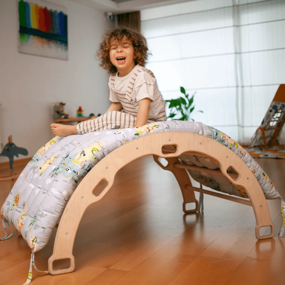 Large Montessori Climbing Arch/Rocker With Pillow Set