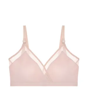 Mesh Trim Crossover Nursing Bra