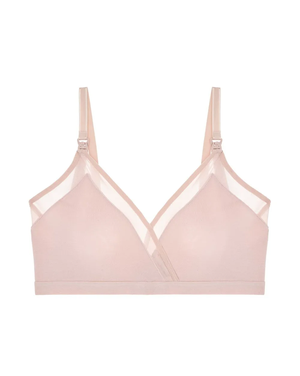 Mesh Trim Crossover Nursing Bra