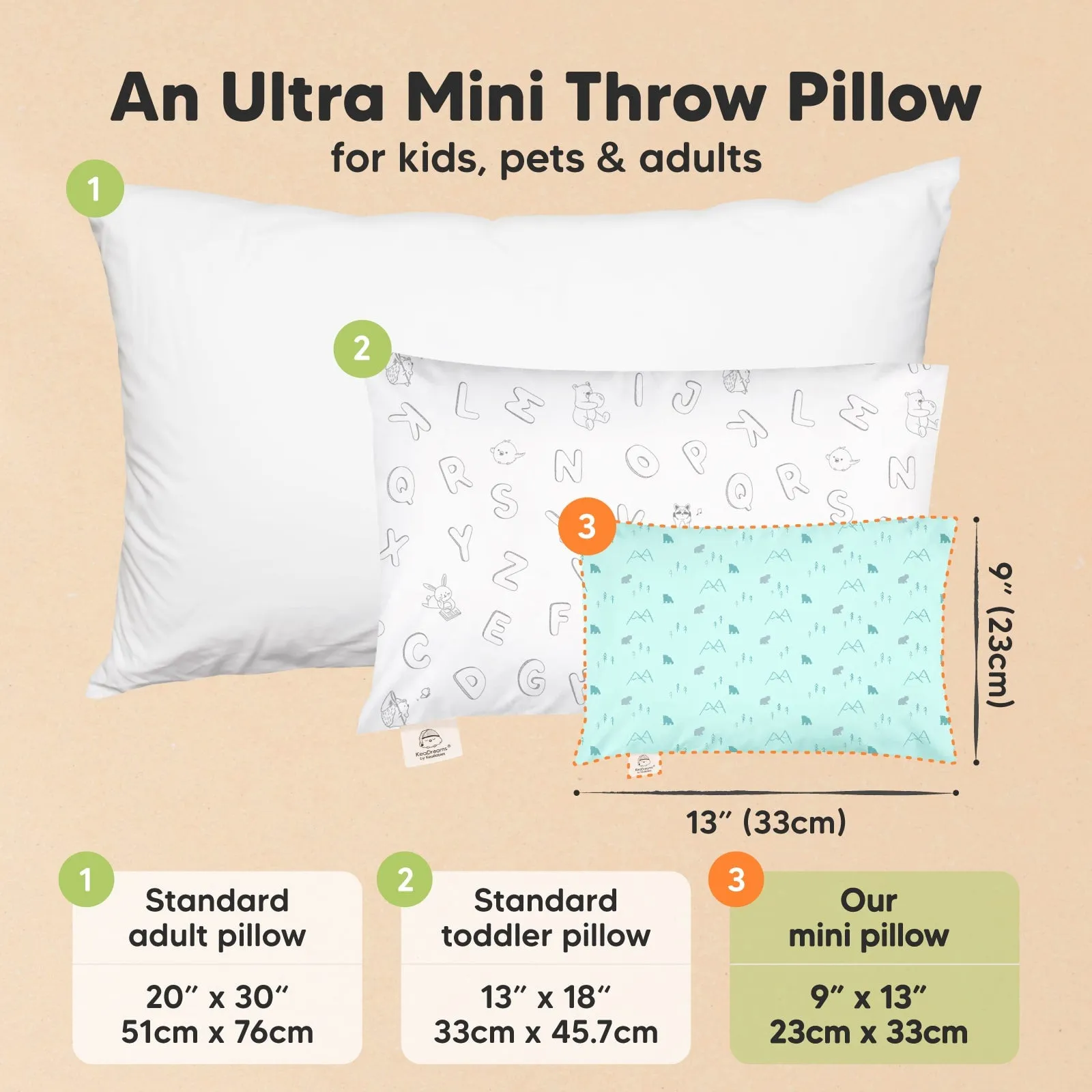 Mini Toddler Pillow With Pillowcase (Polar)