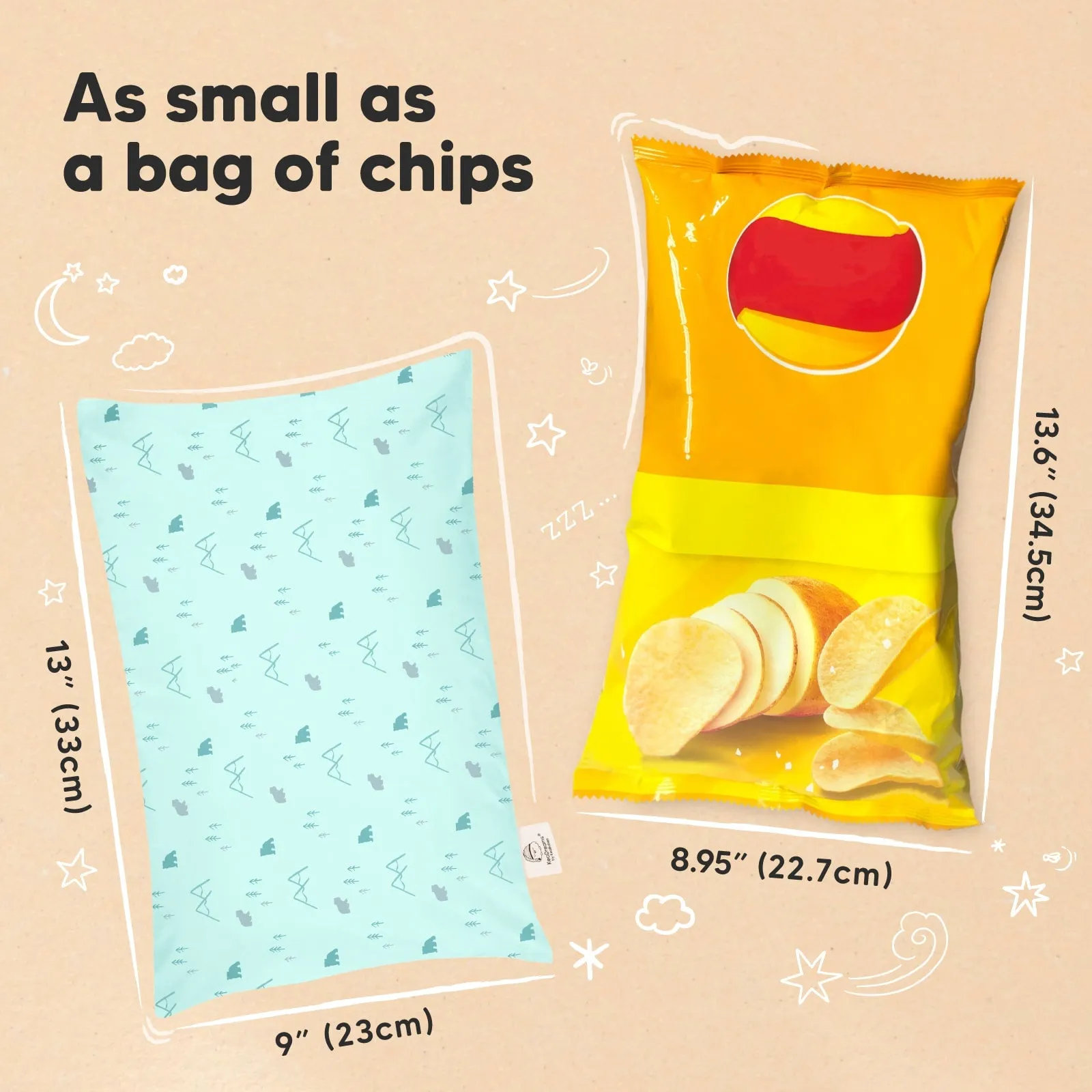 Mini Toddler Pillow With Pillowcase (Polar)